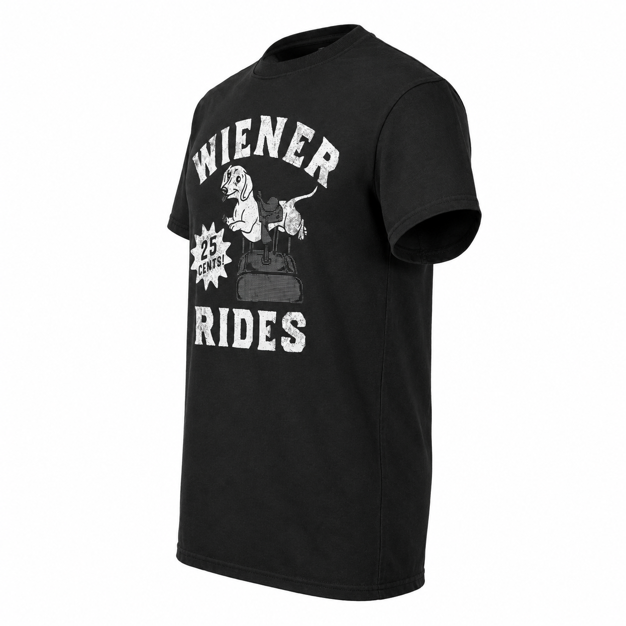 Men's Funny Wiener Rides T-Shirt Sarcastic Dog Graphic Novelty Tee S-2XL