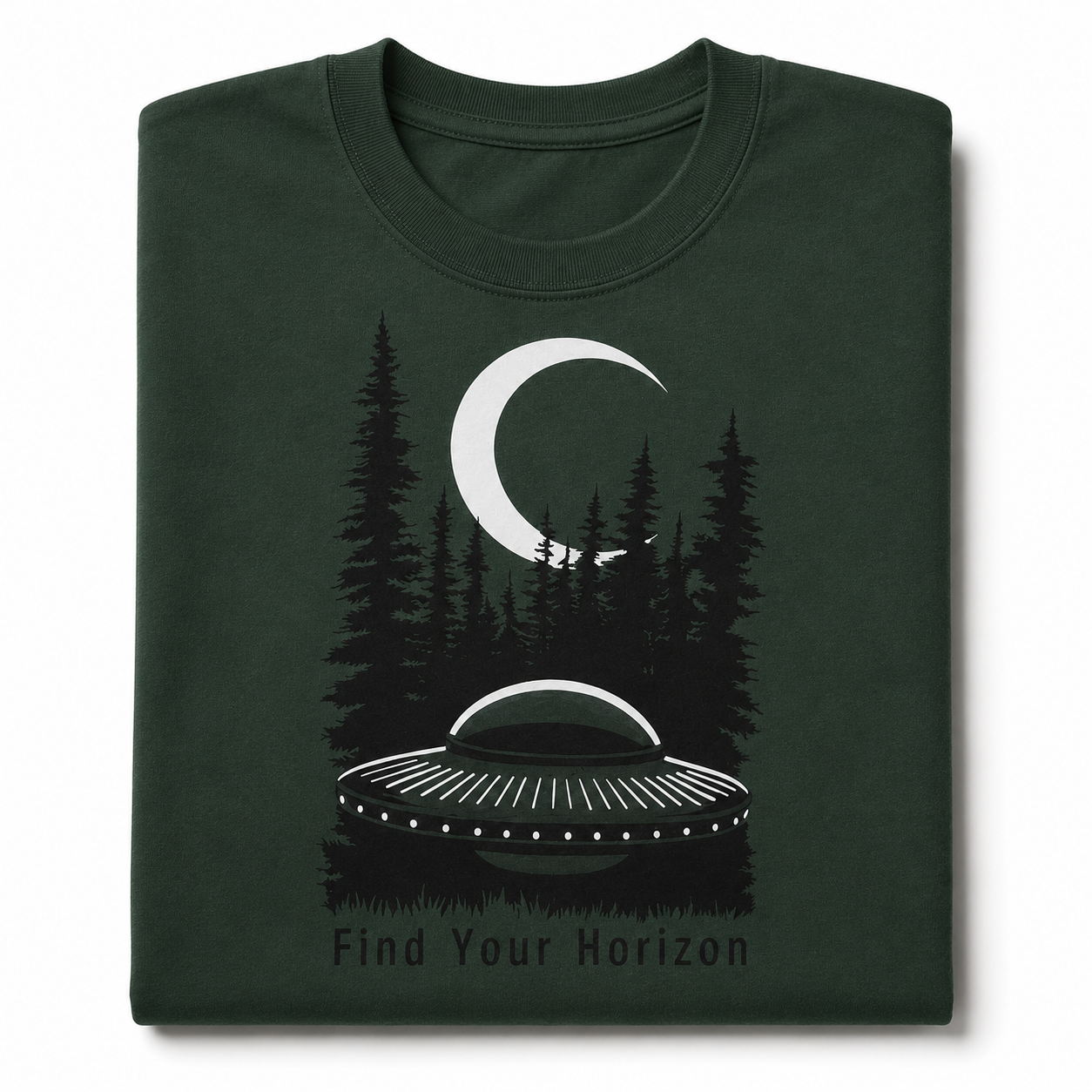 Find Your Horizon UFO T-Shirt Alien Space Graphic Tee Men's S-5XL