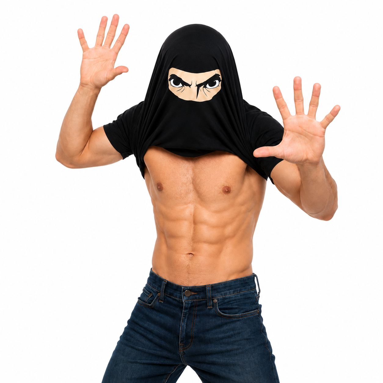 Men's Ask Me About My Ninja Disguise Flip T-Shirt Funny Ninja Graphic Humor Tee