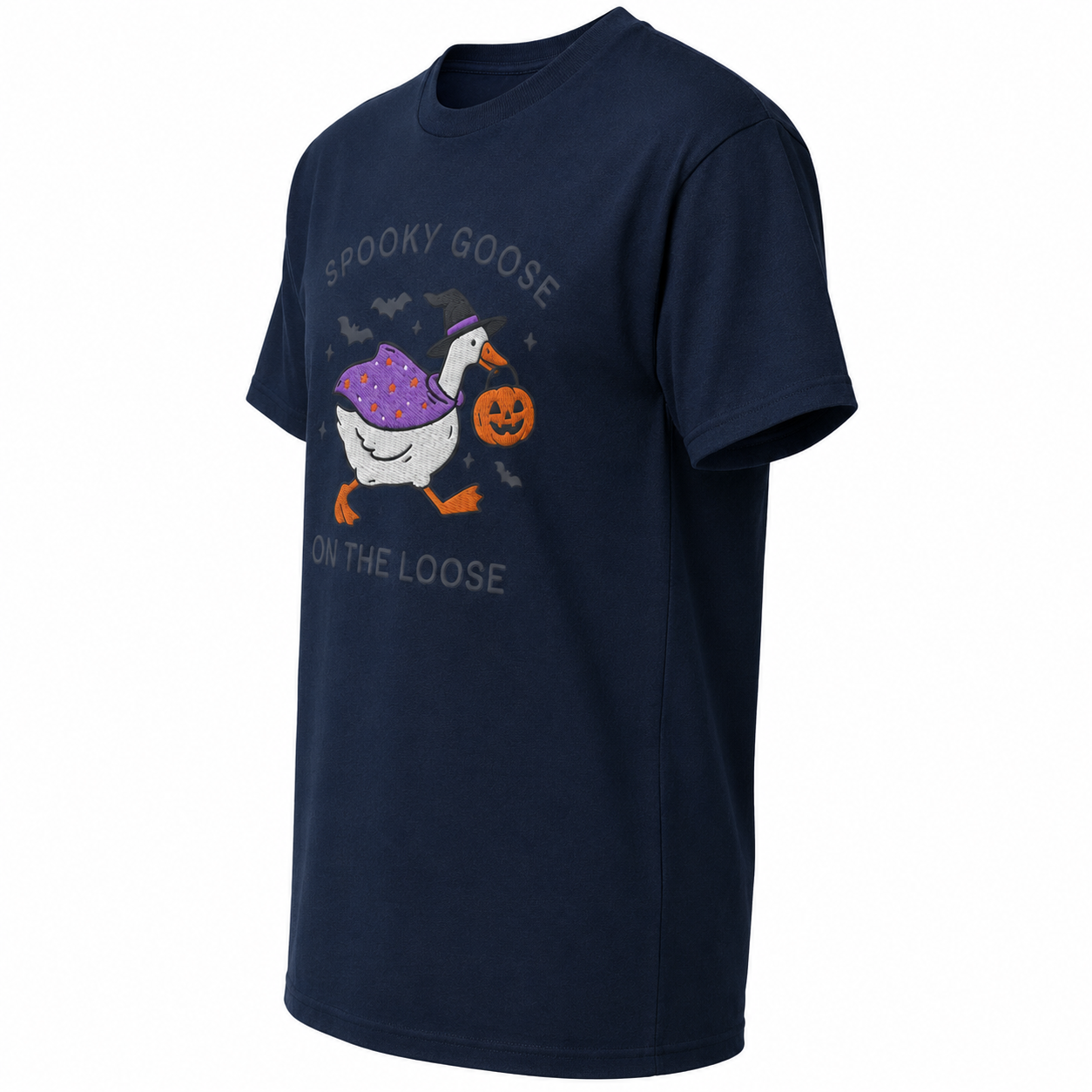Spooky Goose On The Loose Halloween DTG Print T Shirt Witch Funny Gift