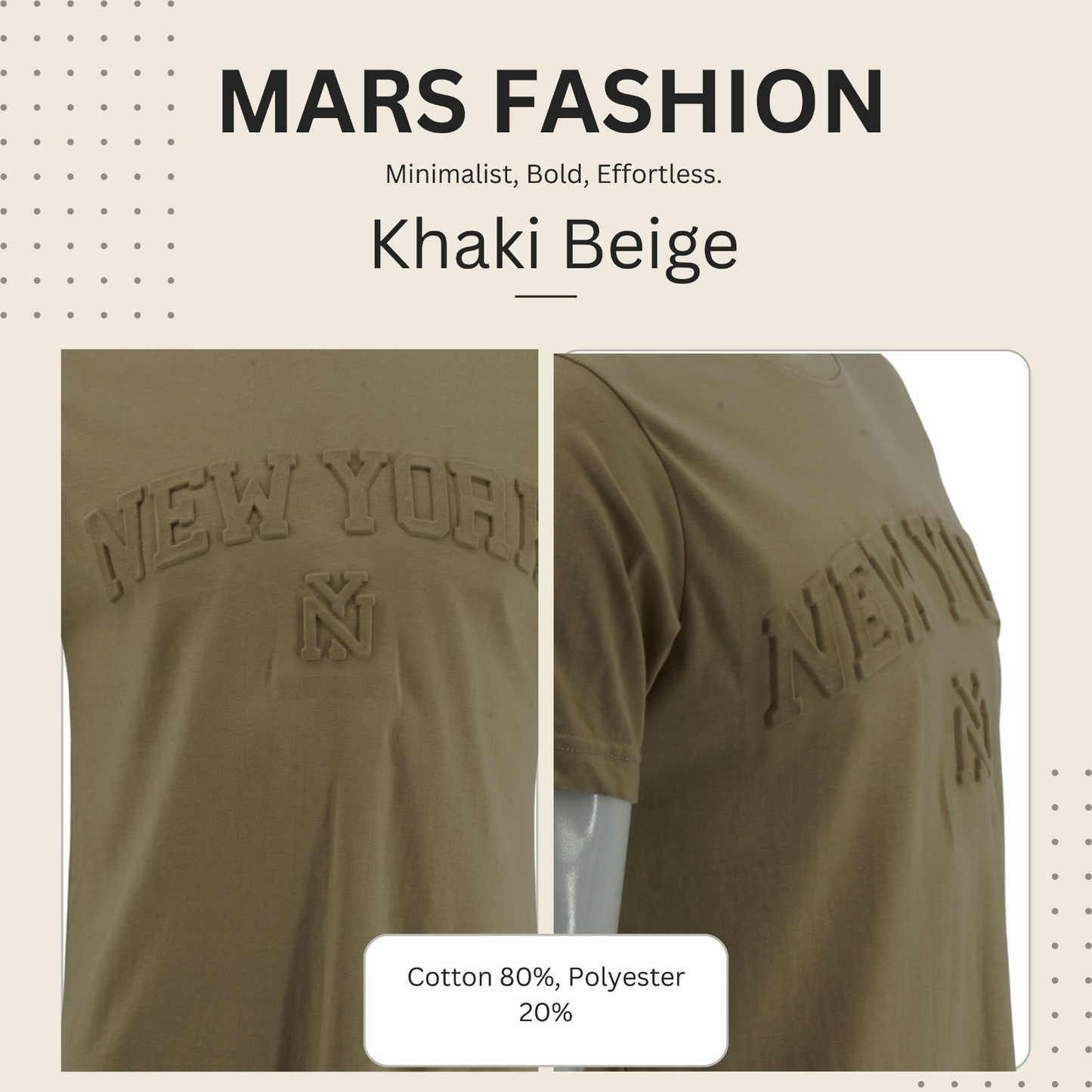 New York Raised Letter T-Shirt, Embossed Puff Print Cotton Blend Tee