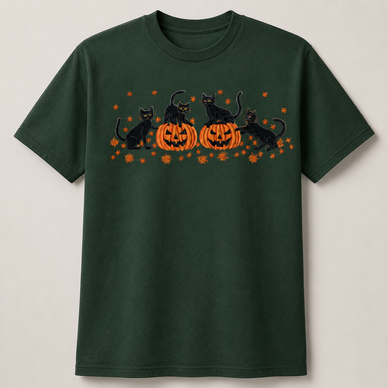 Black Cat Pumpkin Halloween T Shirt Unisex Spooky Fall Graphic Tee Cat Lover