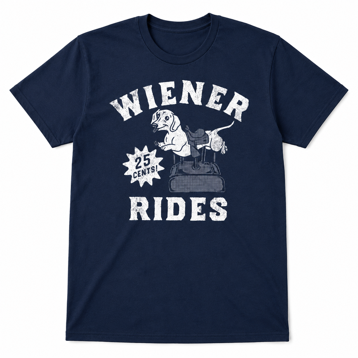 Men's Funny Wiener Rides T-Shirt Sarcastic Dog Graphic Novelty Tee S-2XL