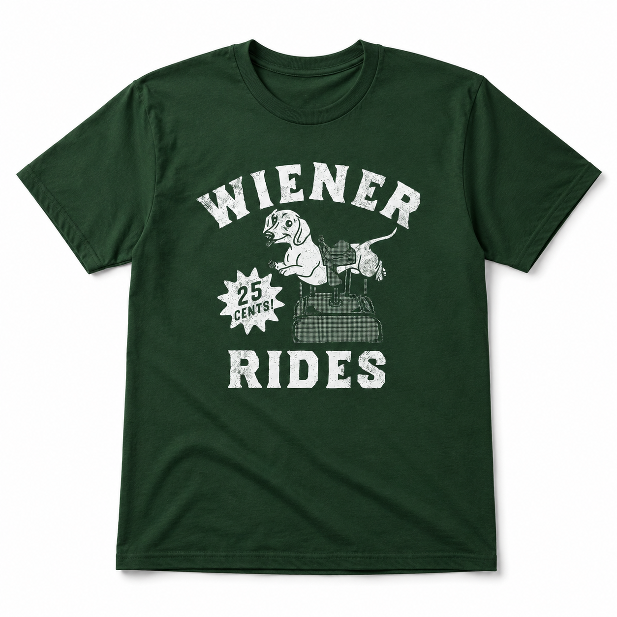 Men's Funny Wiener Rides T-Shirt Sarcastic Dog Graphic Novelty Tee S-2XL