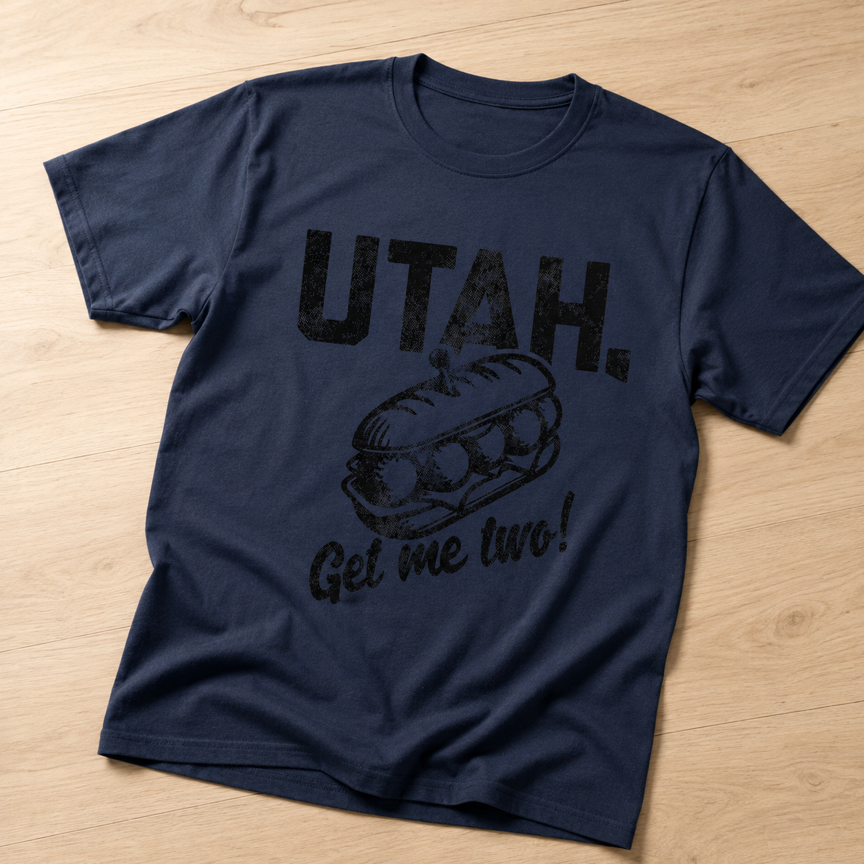 Utah Get Me Two Funny T-Shirt for Men Sarcastic Sandwich Graphic Novelty Tee