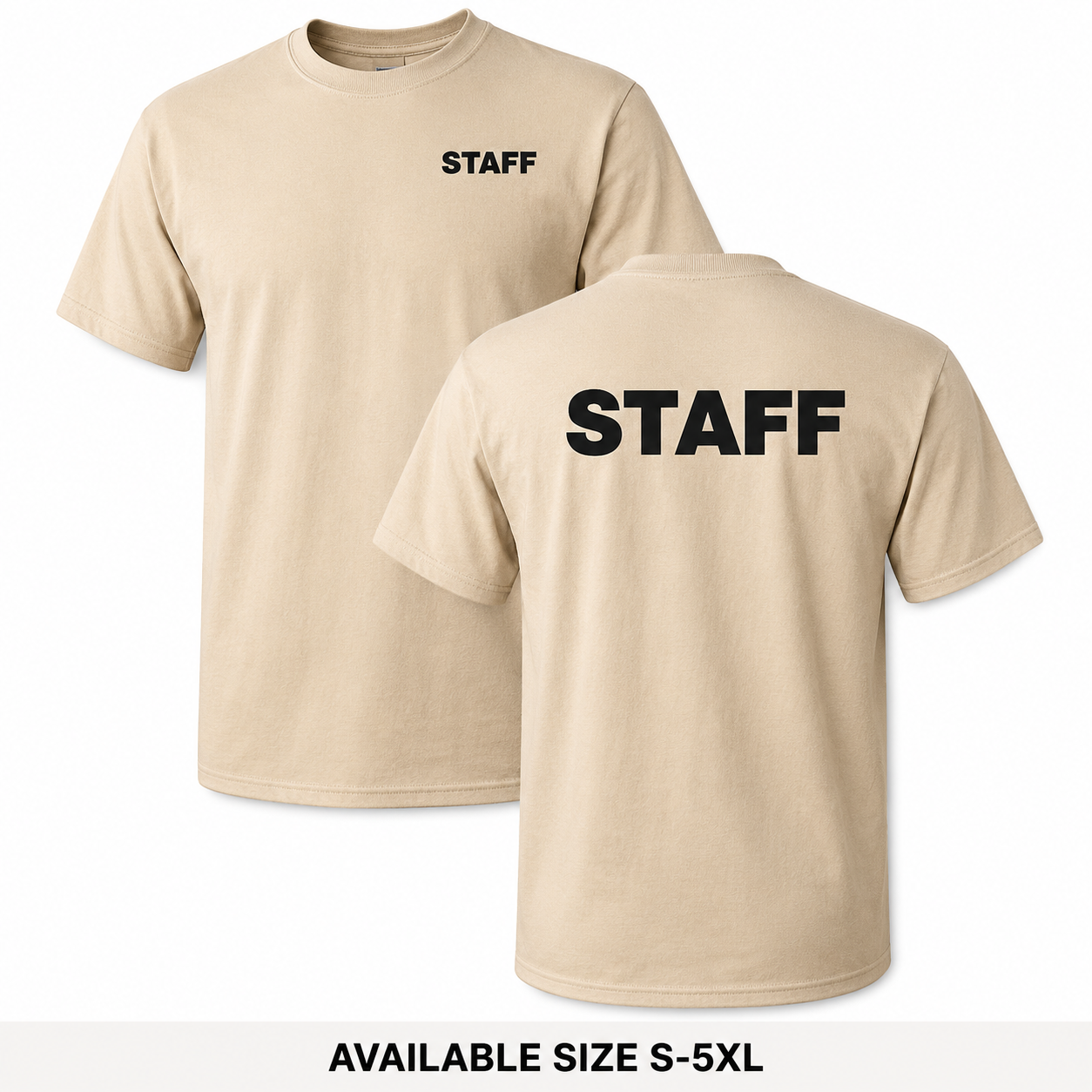 STAFF T-Shirt Event Staff Security Uniform Employee Work Crew Tee S-5XL