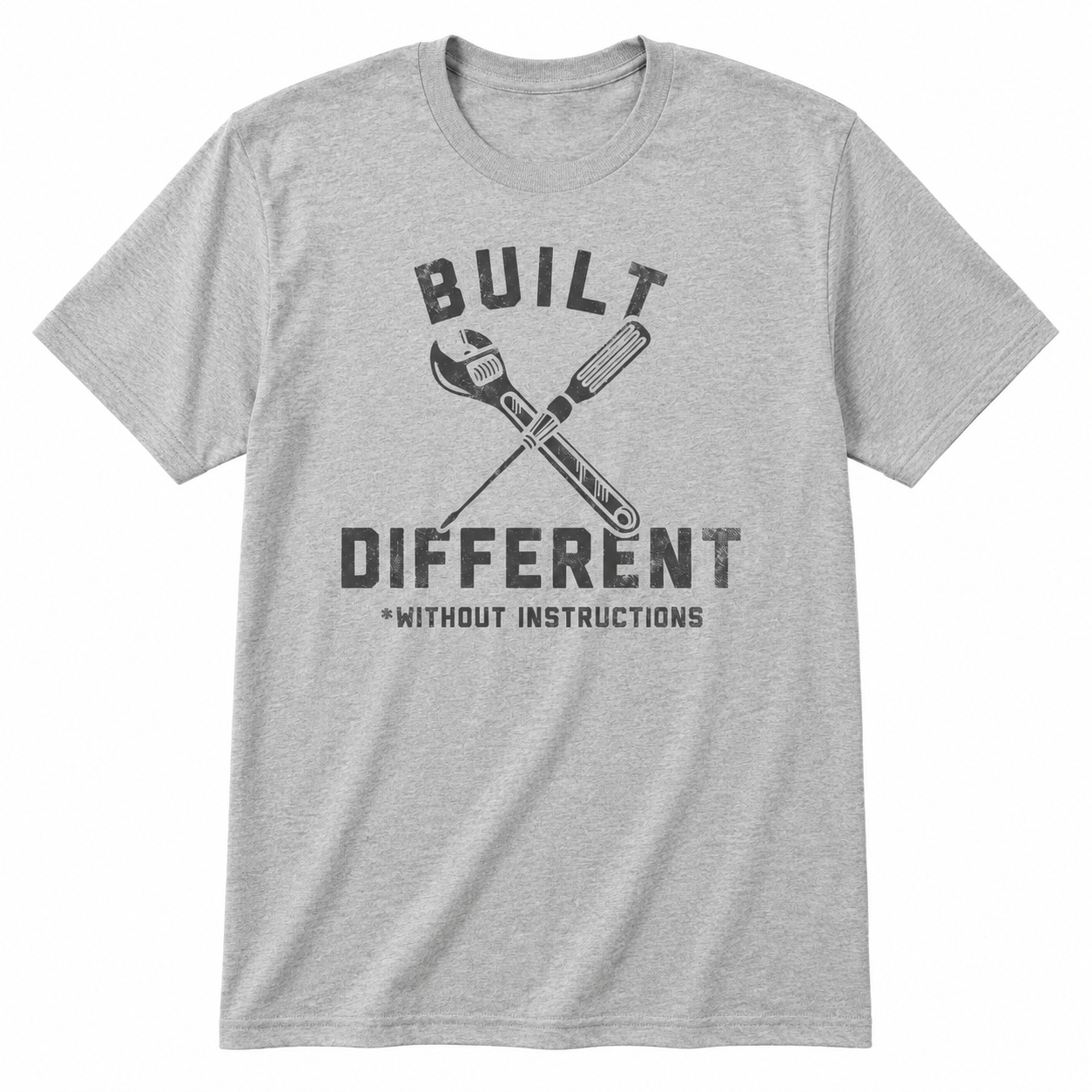 Mens Built Different Without Instructions Funny T-Shirt Sarcastic Novelty Tee