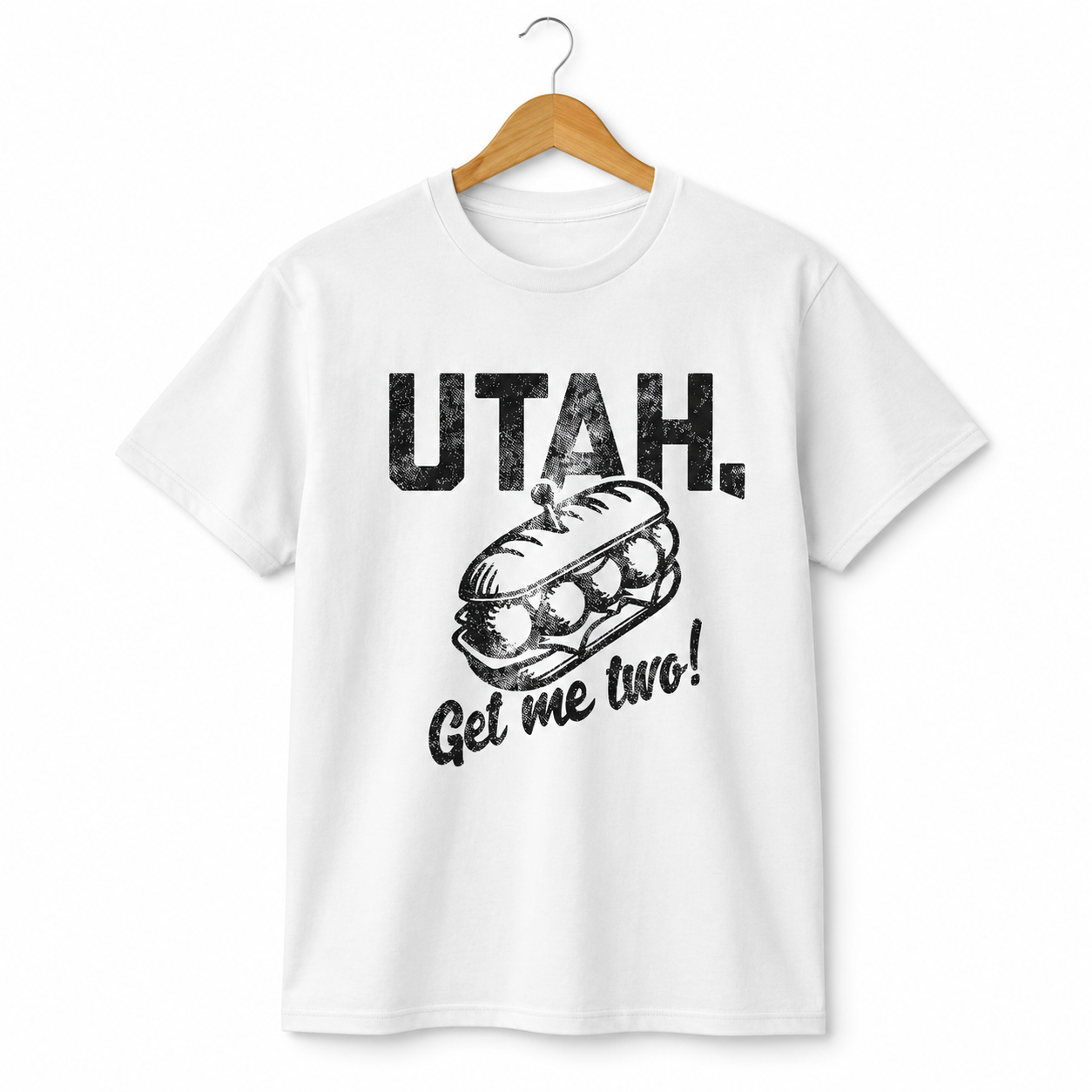 Utah Get Me Two Funny T-Shirt for Men Sarcastic Sandwich Graphic Novelty Tee