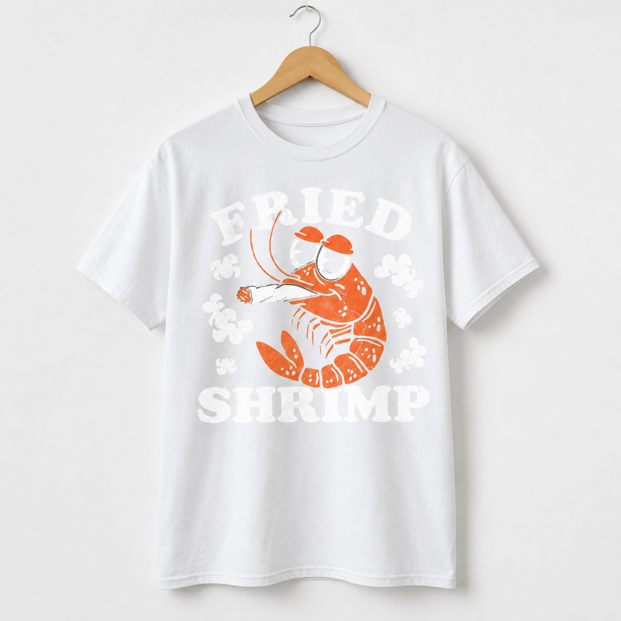 Fried Shrimp Funny T-Shirt for Men Sarcastic 420 Graphic Novelty Joke Tee