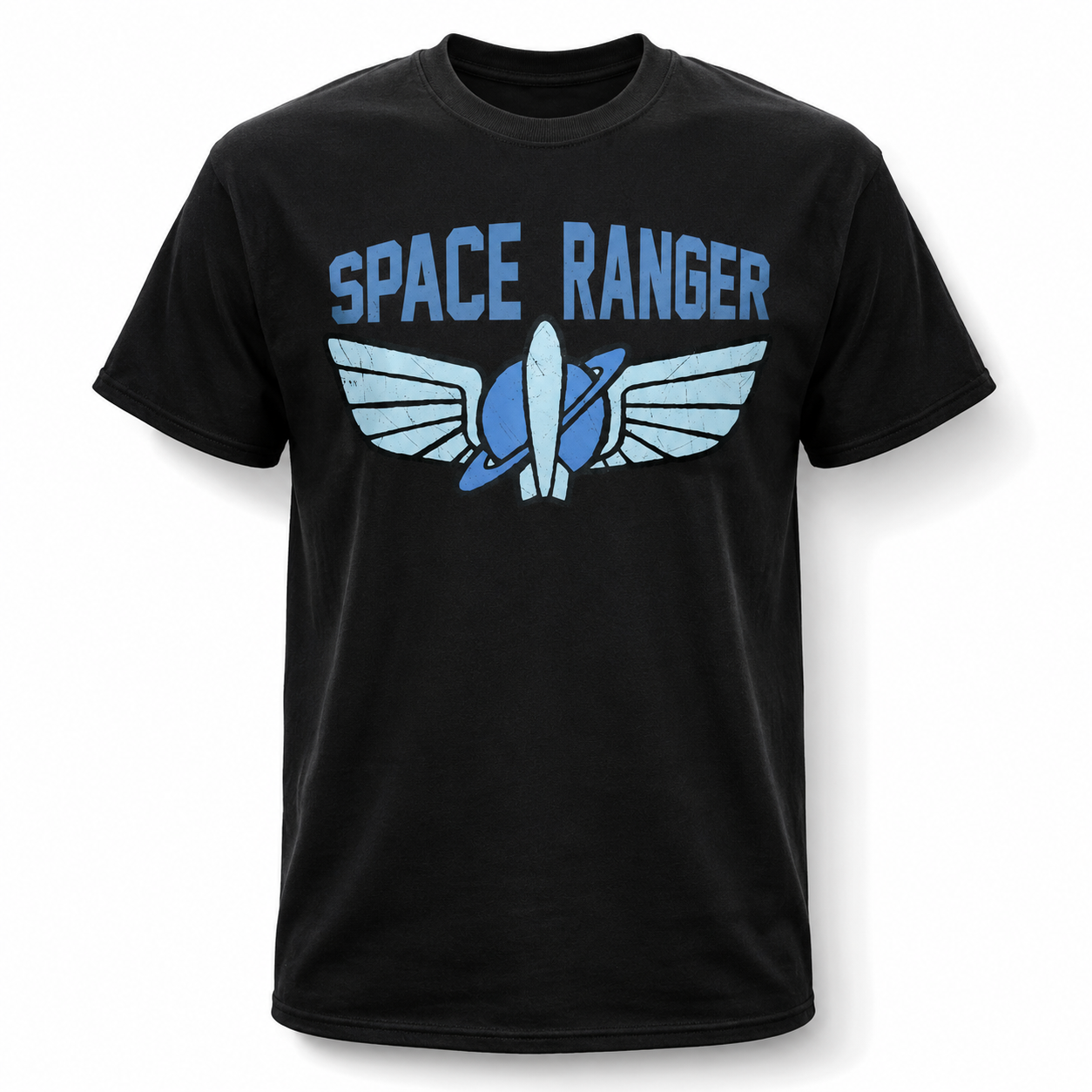 Retro Rocket Wings Graphic T-Shirt Vintage Space Explorer Tee Men's S-5XL