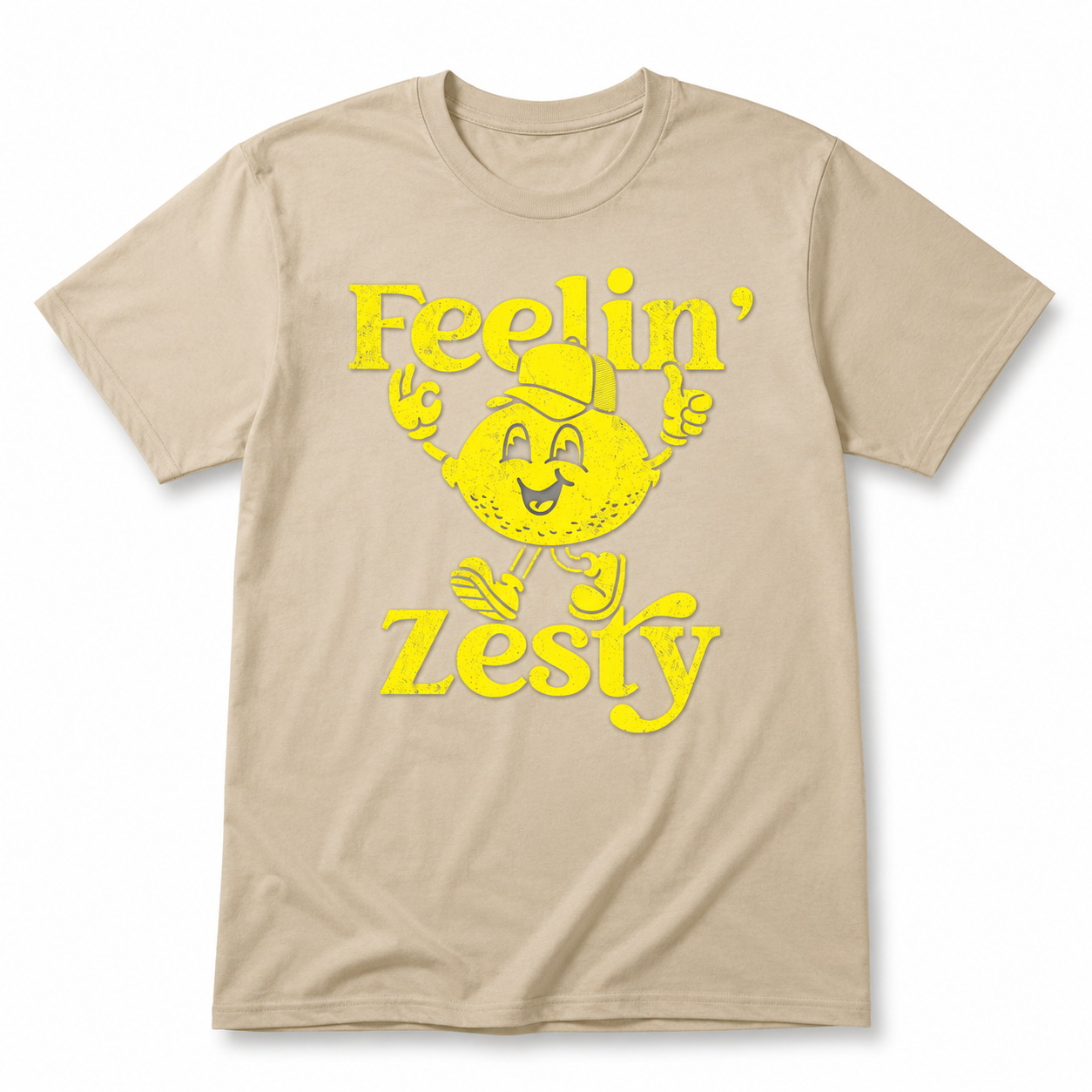 Men's Feelin Zesty Funny T-Shirt Sarcastic Lemon Graphic Novelty Tee S-2XL