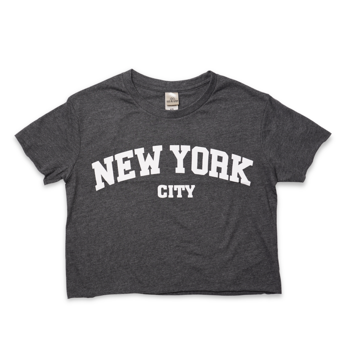 New York City Varsity Graphic Crop Top, Cotton Blend Streetwear Tee