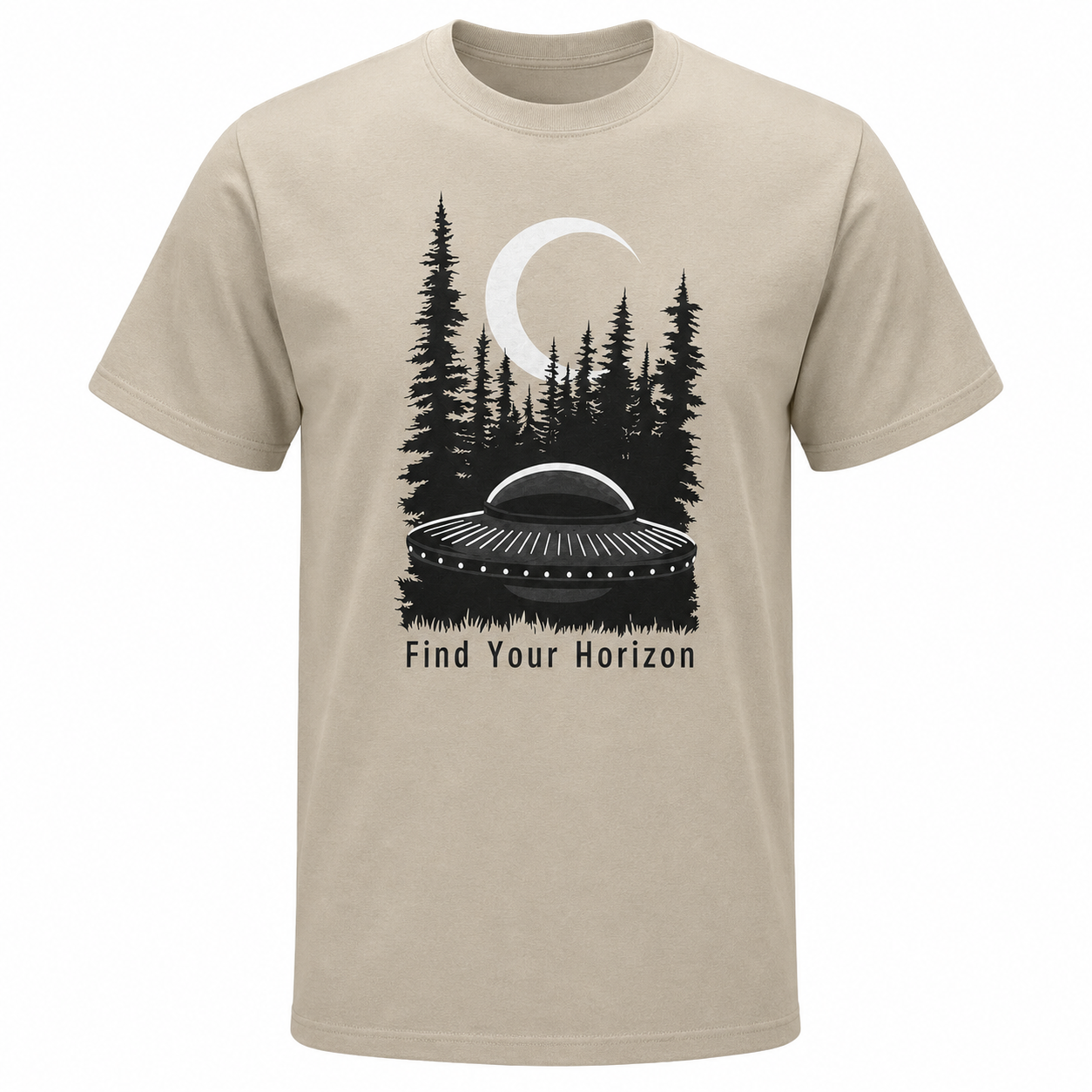 Find Your Horizon UFO T-Shirt Alien Space Graphic Tee Men's S-5XL