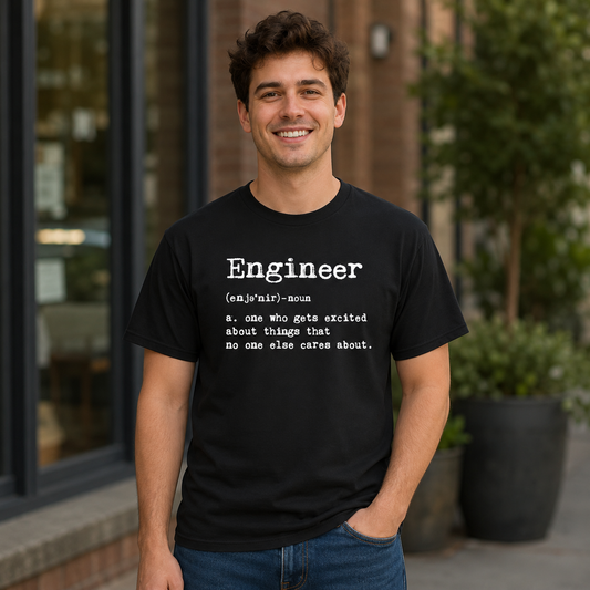 Men's Engineer Definition T-Shirt Funny Sarcastic Science Graphic Tee