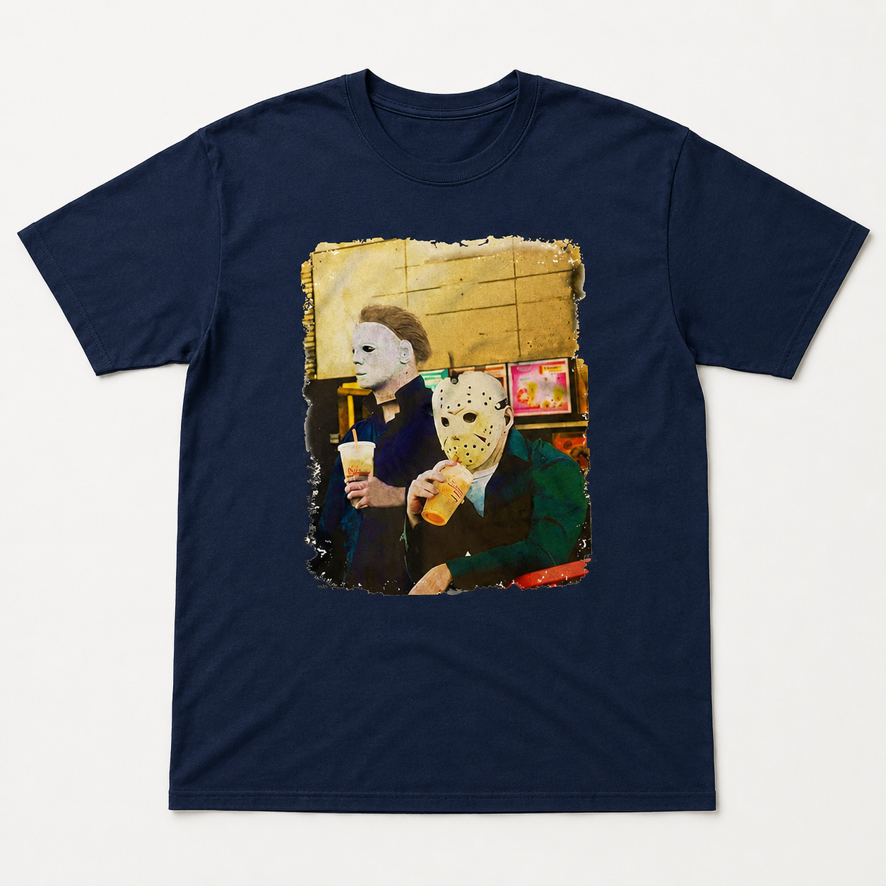 Halloween Horror Coffee Funny T-Shirt Slasher Movie Inspired Tee for Men