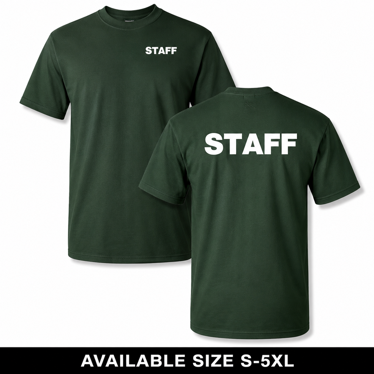 STAFF T-Shirt Event Staff Security Uniform Employee Work Crew Tee S-5XL