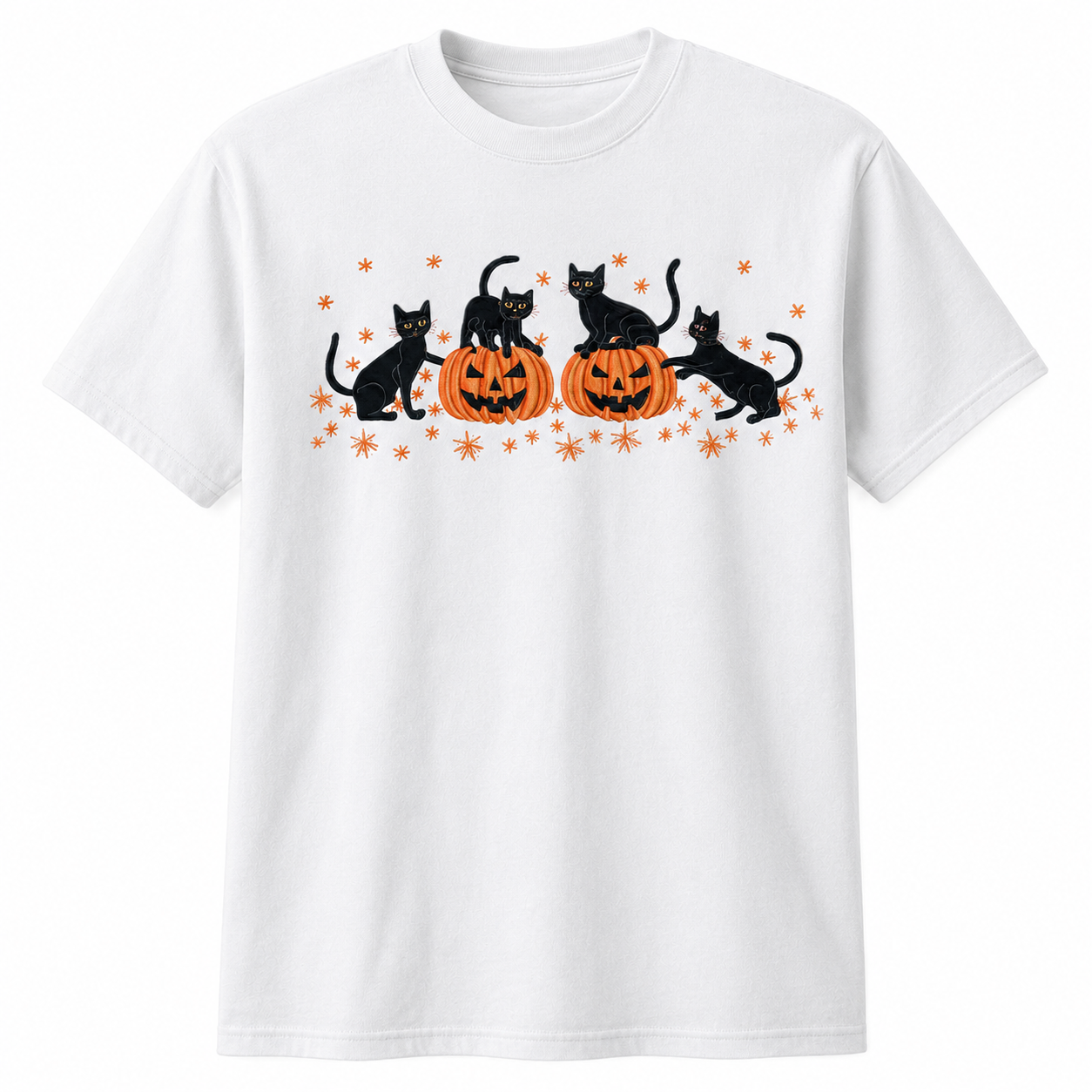 Black Cat Pumpkin Halloween T Shirt Unisex Spooky Fall Graphic Tee Cat Lover
