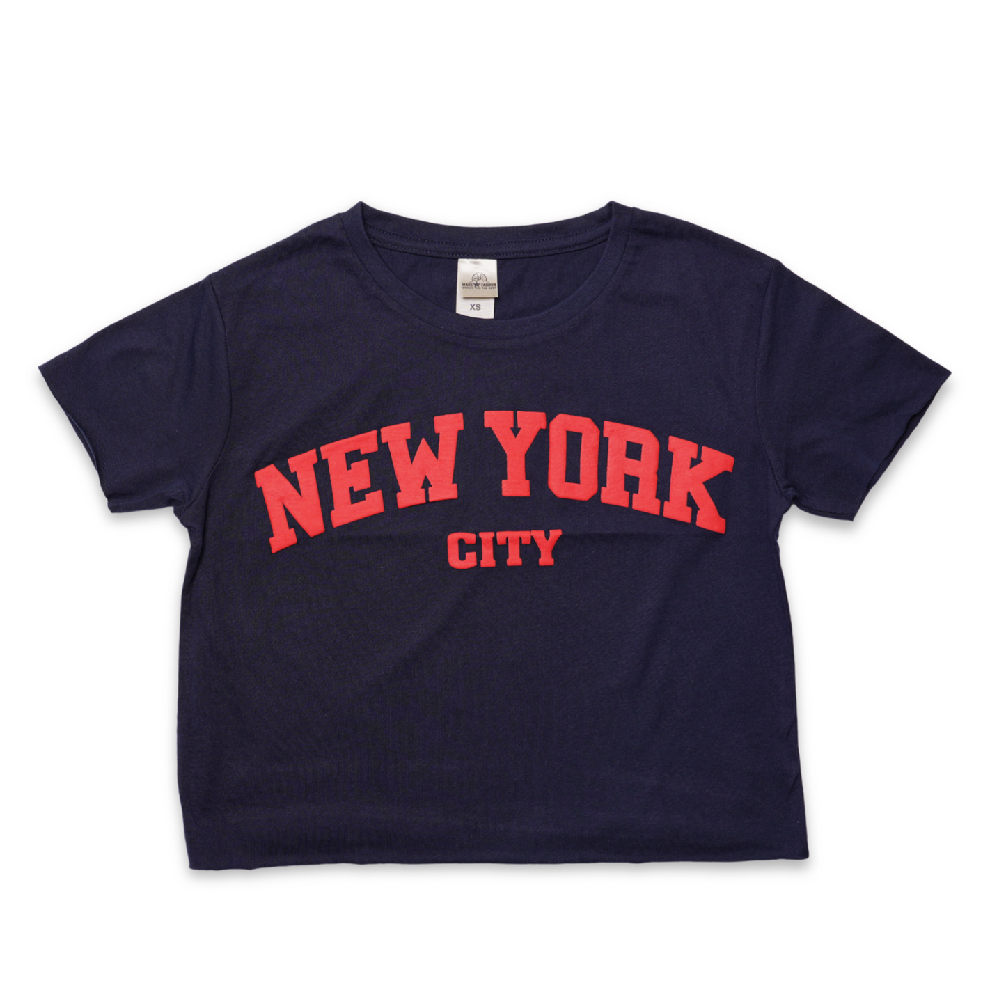 New York City Varsity Graphic Crop Top, Cotton Blend Streetwear Tee