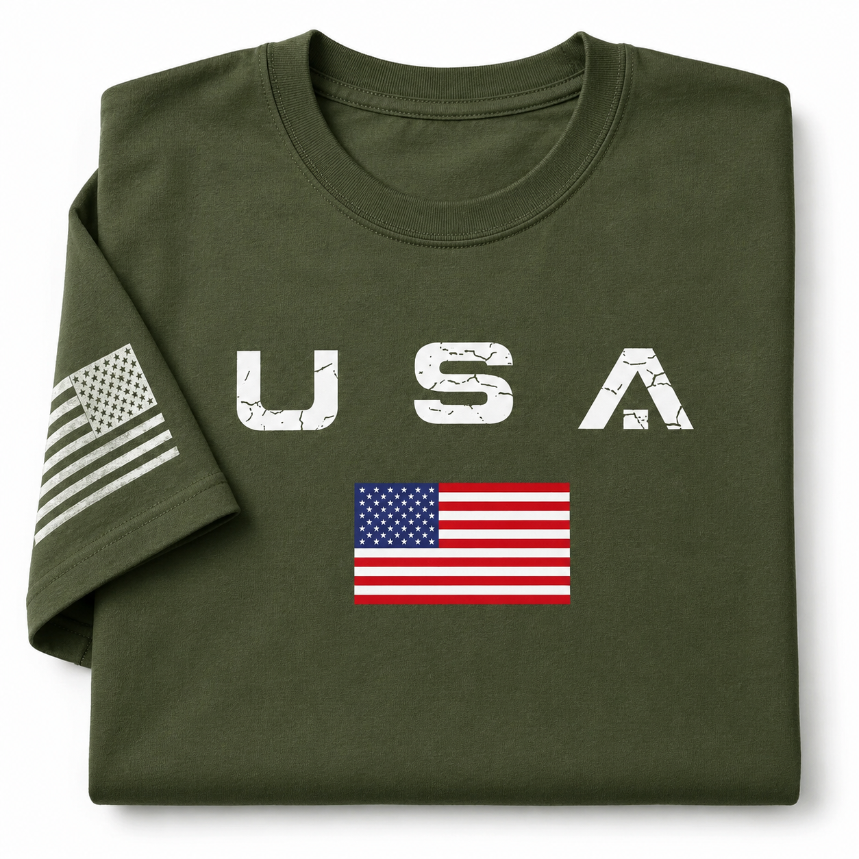 USA Flag Patriotic T-Shirt American Flag Graphic Tee Men's Cotton S-5XL