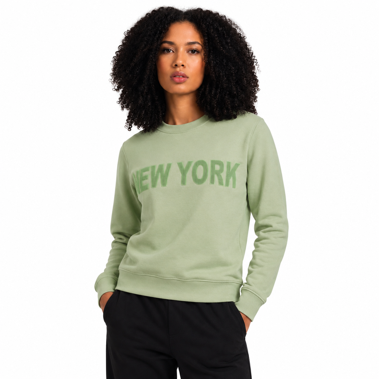 New York Mens Raised rubber Sweatshirt, NYC Crewneck Pullover, Unisex Streetwear