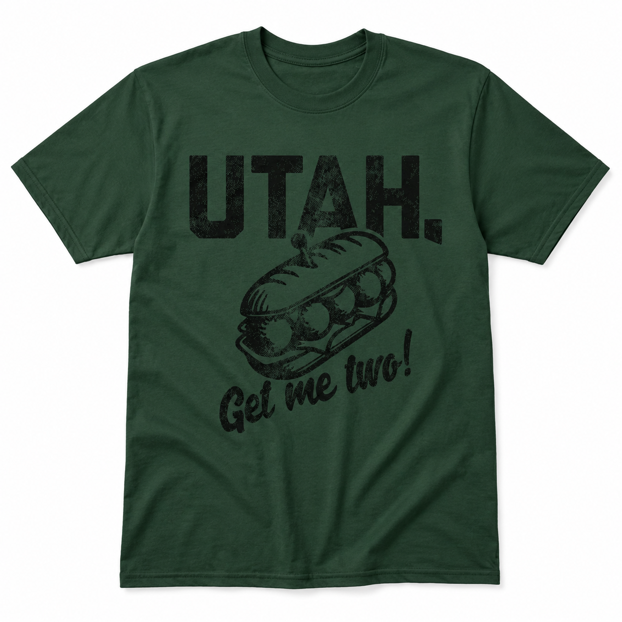 Utah Get Me Two Funny T-Shirt for Men Sarcastic Sandwich Graphic Novelty Tee