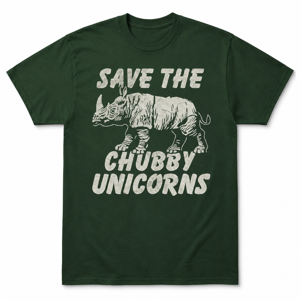 Funny Save the Chubby Unicorns T-Shirt Sarcastic Rhino Novelty Graphic Tee