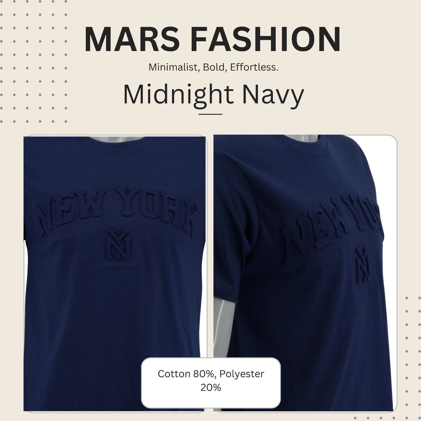 New York Raised Letter T-Shirt, Embossed Puff Print Cotton Blend Tee