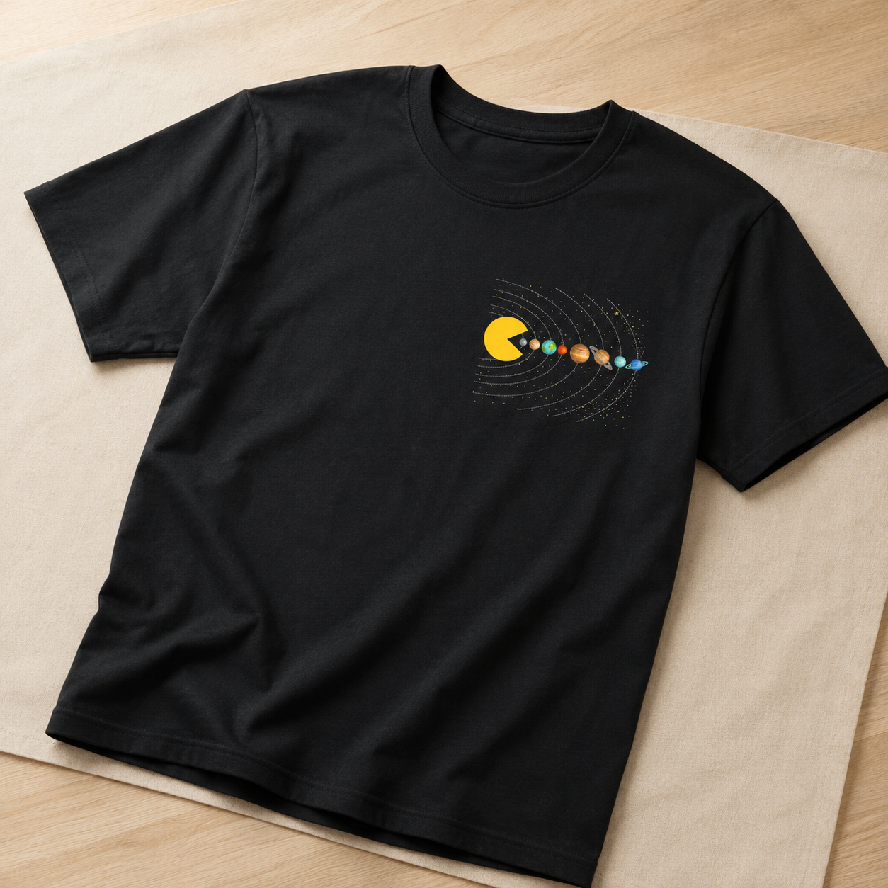 Solar System Astronomy T-Shirt Funny Space Gamer Graphic Tee Men's S-5XL