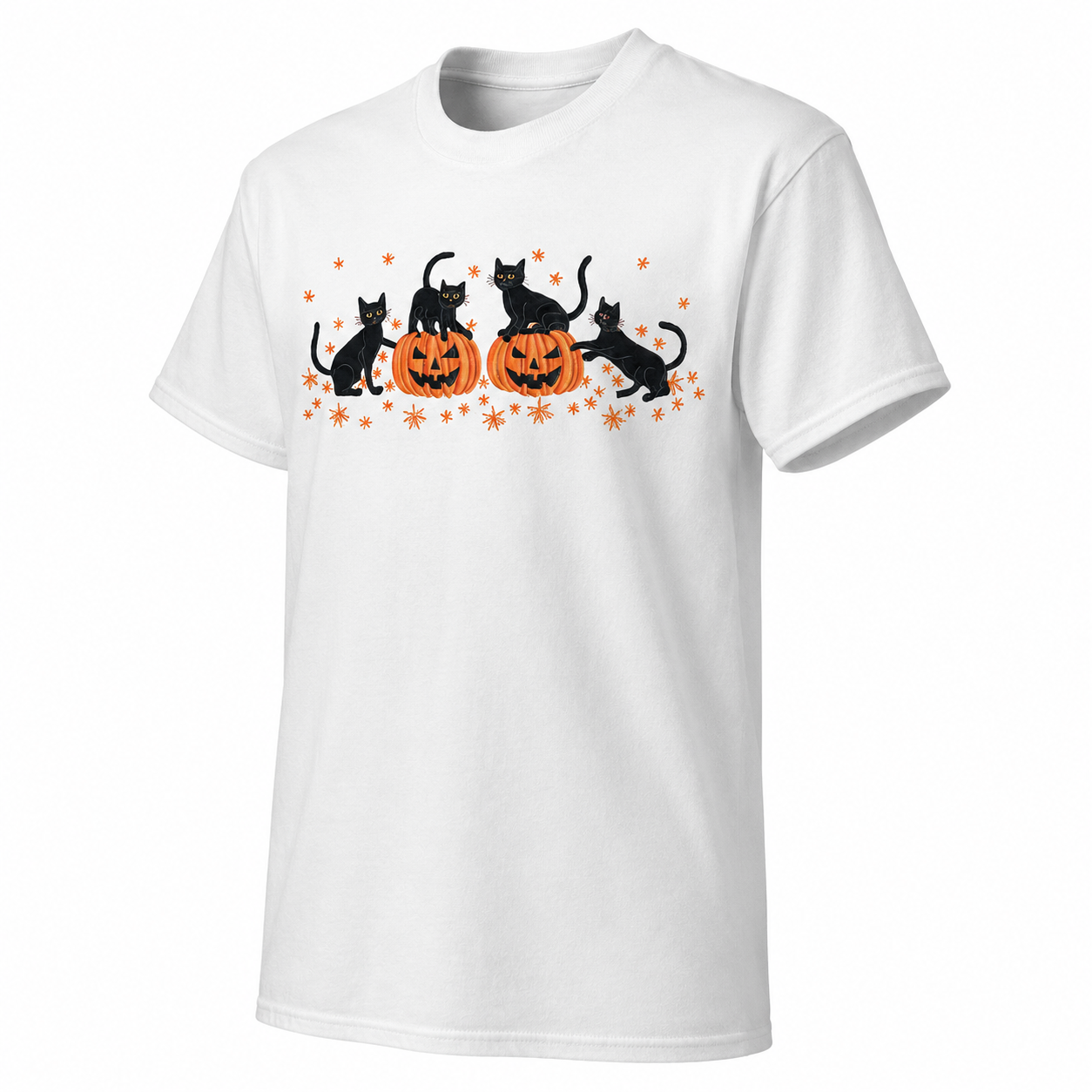 Black Cat Pumpkin Halloween T Shirt Unisex Spooky Fall Graphic Tee Cat Lover
