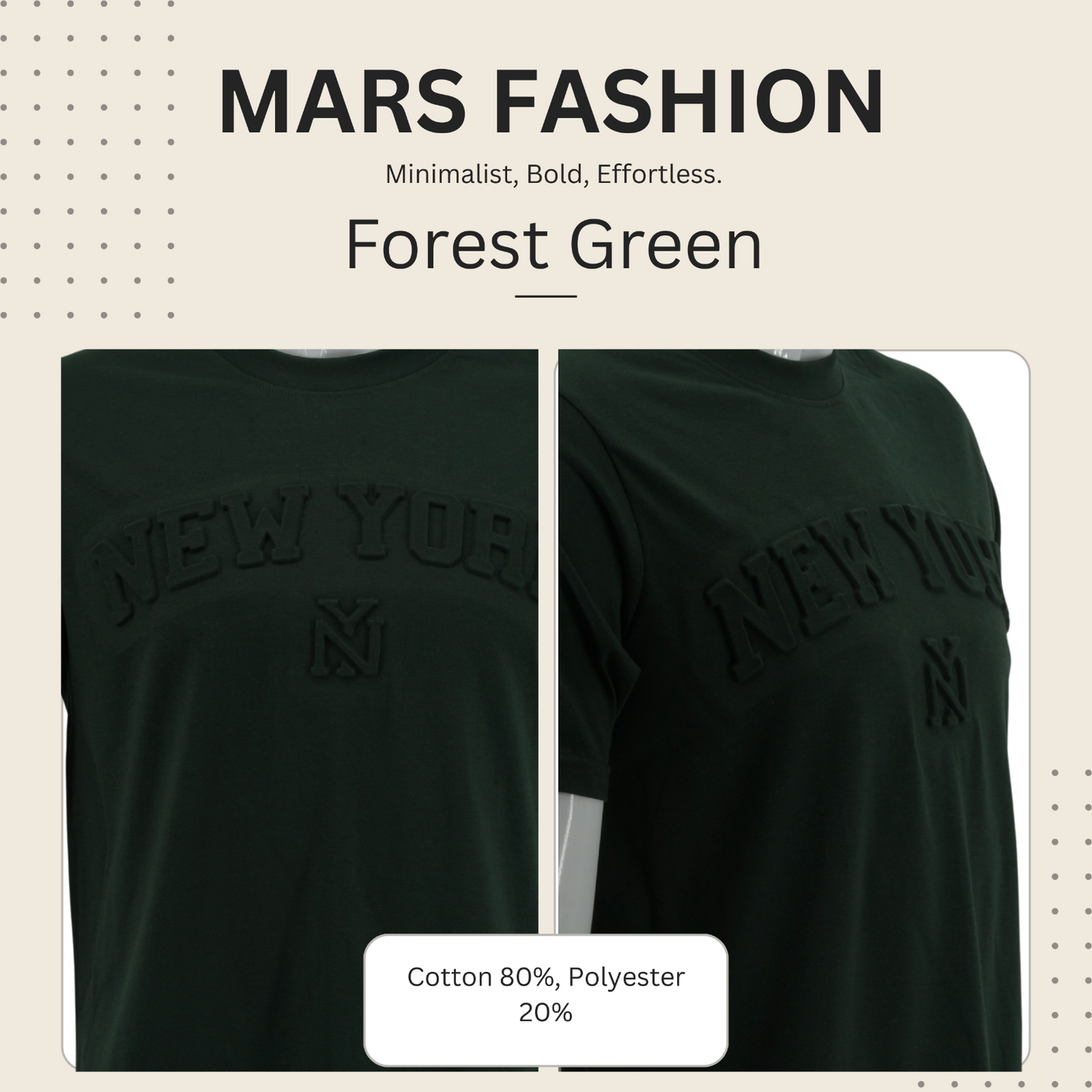 New York Raised Letter T-Shirt, Embossed Puff Print Cotton Blend Tee