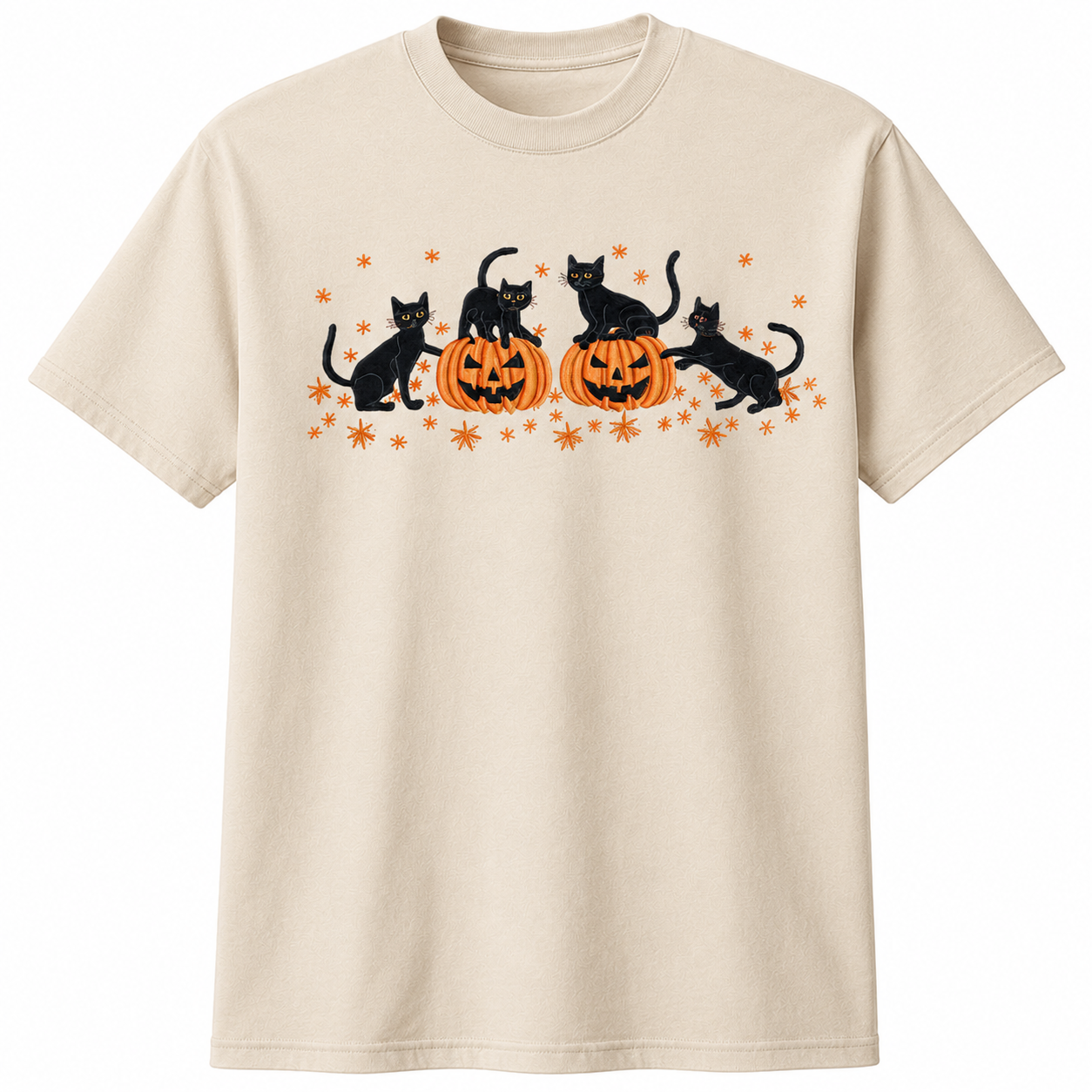 Black Cat Pumpkin Halloween T Shirt Unisex Spooky Fall Graphic Tee Cat Lover