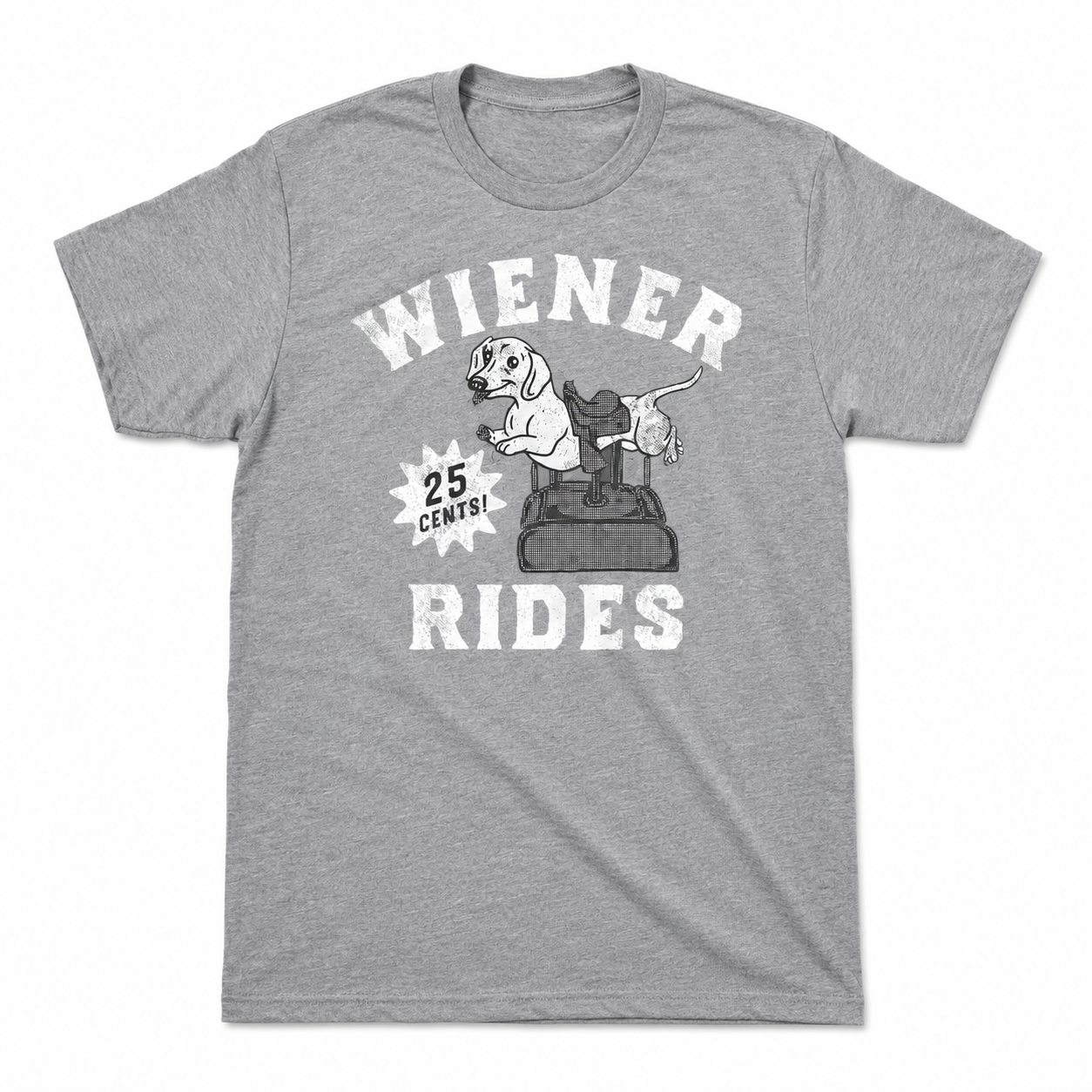 Men's Funny Wiener Rides T-Shirt Sarcastic Dog Graphic Novelty Tee S-2XL