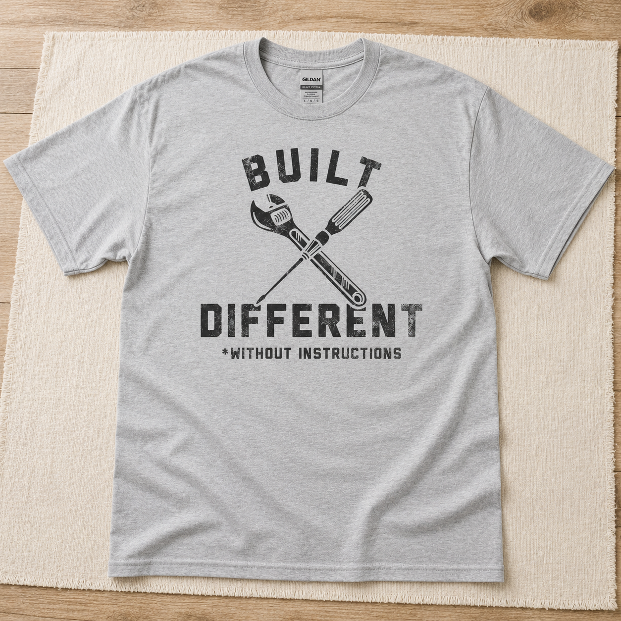 Mens Built Different Without Instructions Funny T-Shirt Sarcastic Novelty Tee