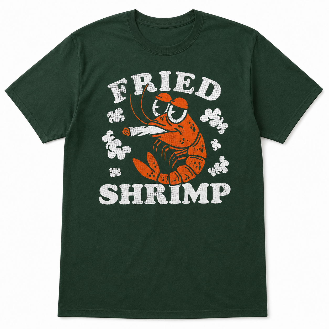 Fried Shrimp Funny T-Shirt for Men Sarcastic 420 Graphic Novelty Joke Tee