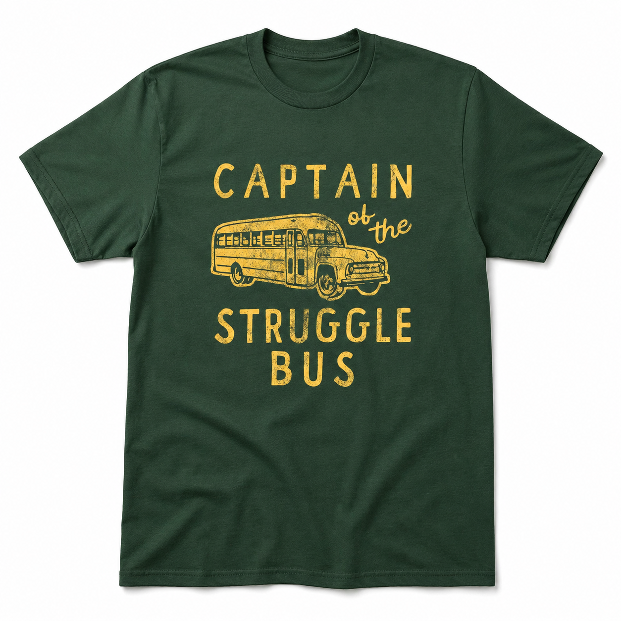 Captain of the Struggle Bus Funny T-Shirt Sarcastic School Bus Graphic Tee