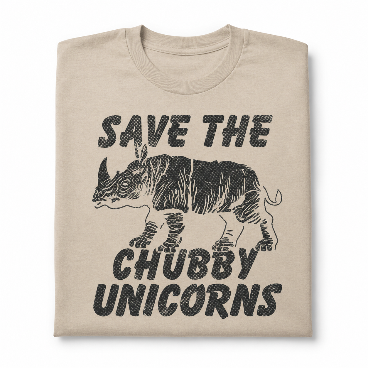 Funny Save the Chubby Unicorns T-Shirt Sarcastic Rhino Novelty Graphic Tee