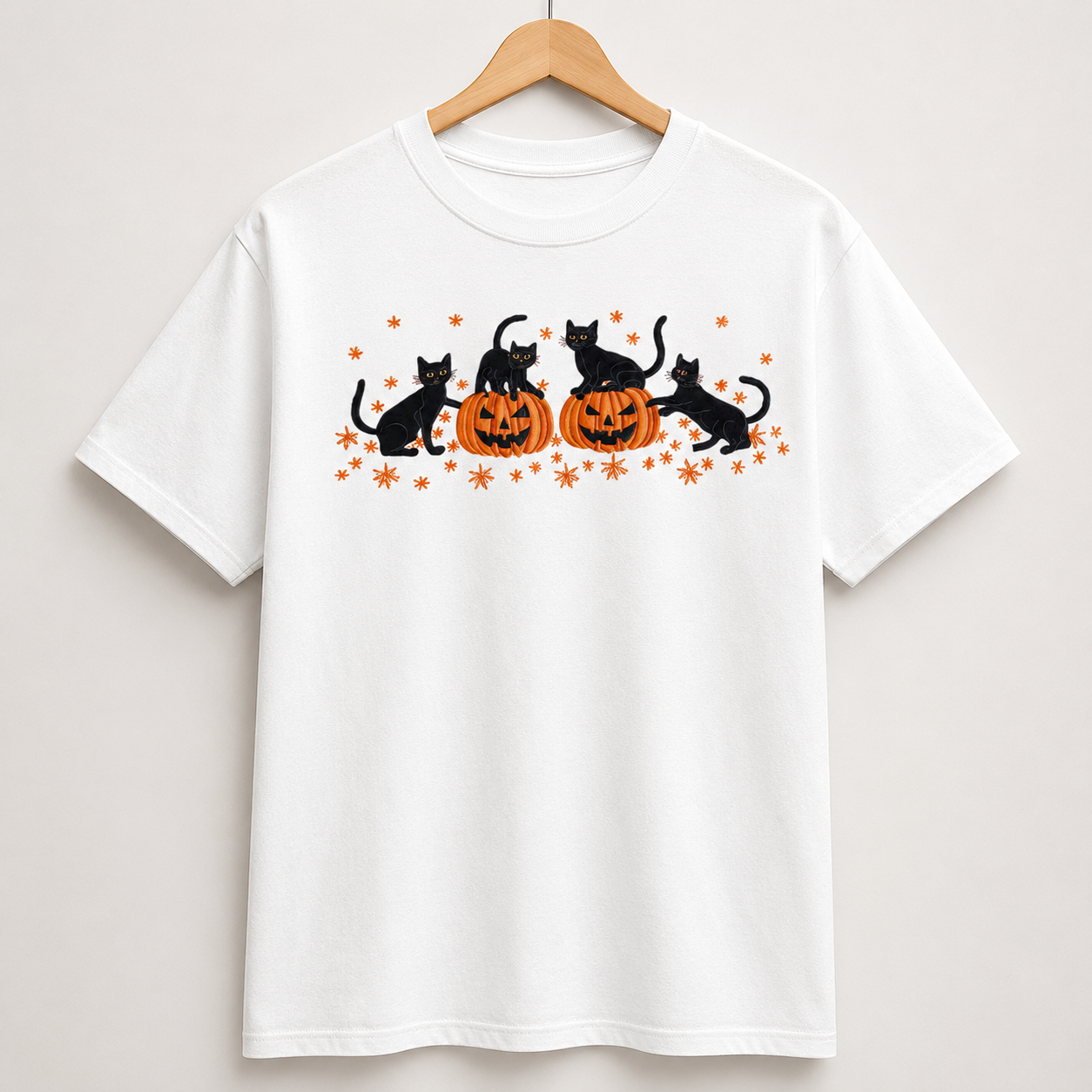 Black Cat Pumpkin Halloween T Shirt Unisex Spooky Fall Graphic Tee Cat Lover