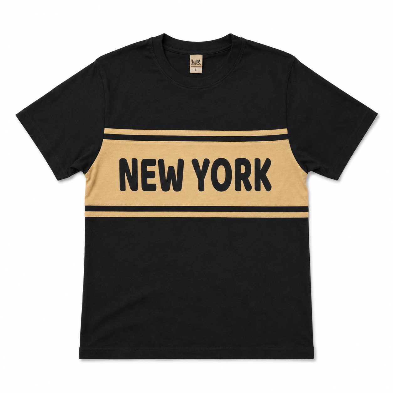 New York Retro Stripe Graphic T-Shirt, Men's Casual two tone Streetwear Top