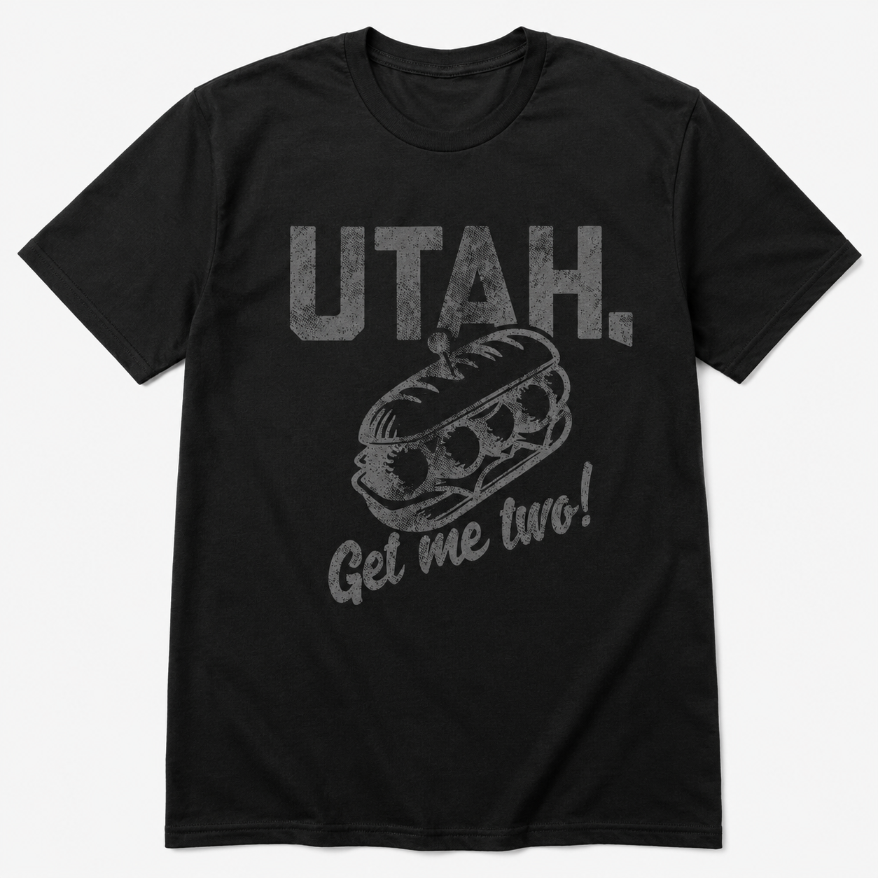 Utah Get Me Two Funny T-Shirt for Men Sarcastic Sandwich Graphic Novelty Tee