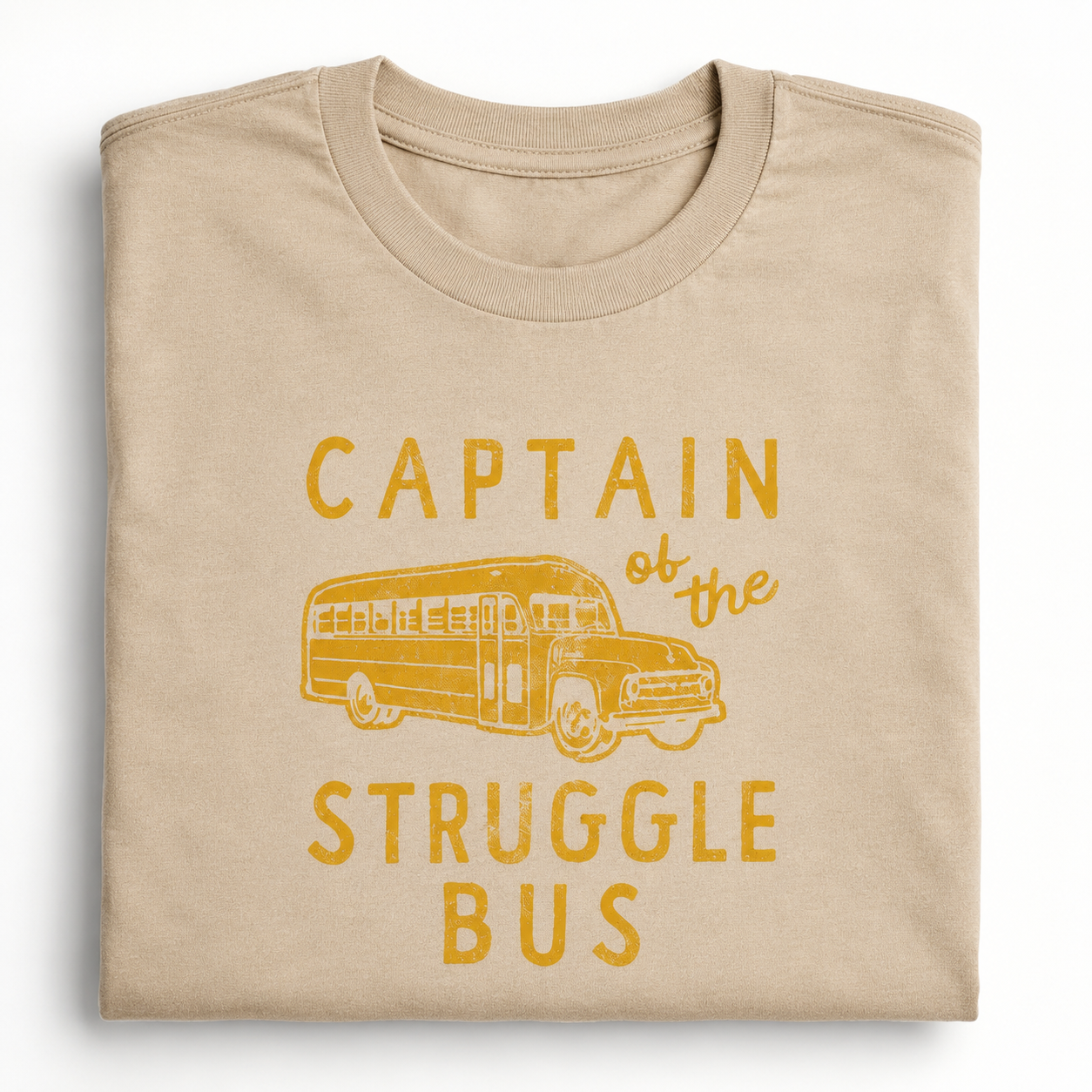 Captain of the Struggle Bus Funny T-Shirt Sarcastic School Bus Graphic Tee