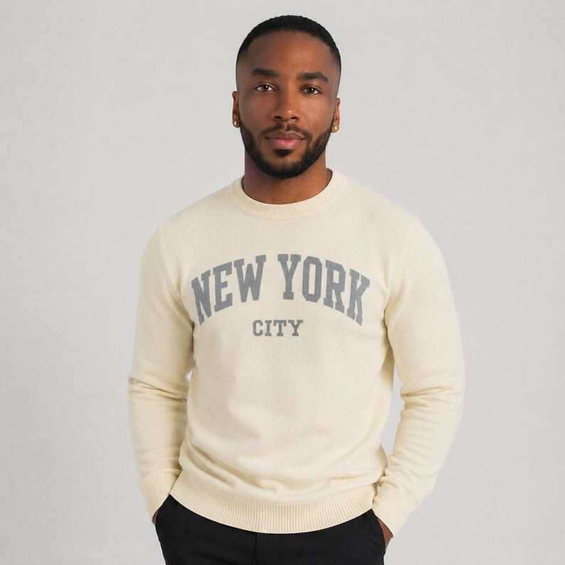 New York City Crewneck Sweatshirt, Unisex Streetwear Pullover Sweater