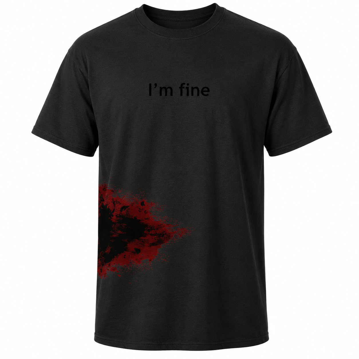 I’m Fine Bloody Wrap Around Halloween Costume Graphic T-Shirt for Men