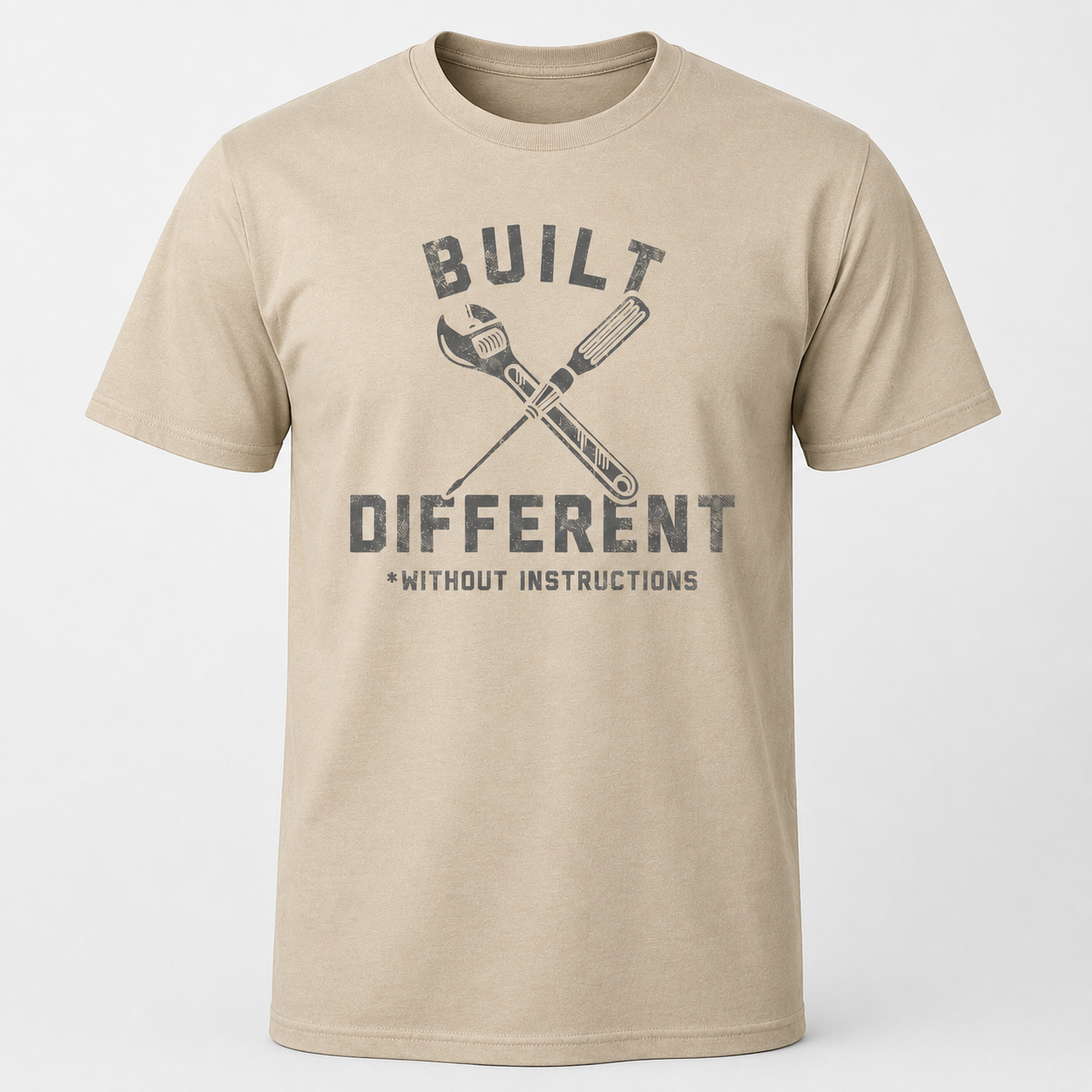Mens Built Different Without Instructions Funny T-Shirt Sarcastic Novelty Tee