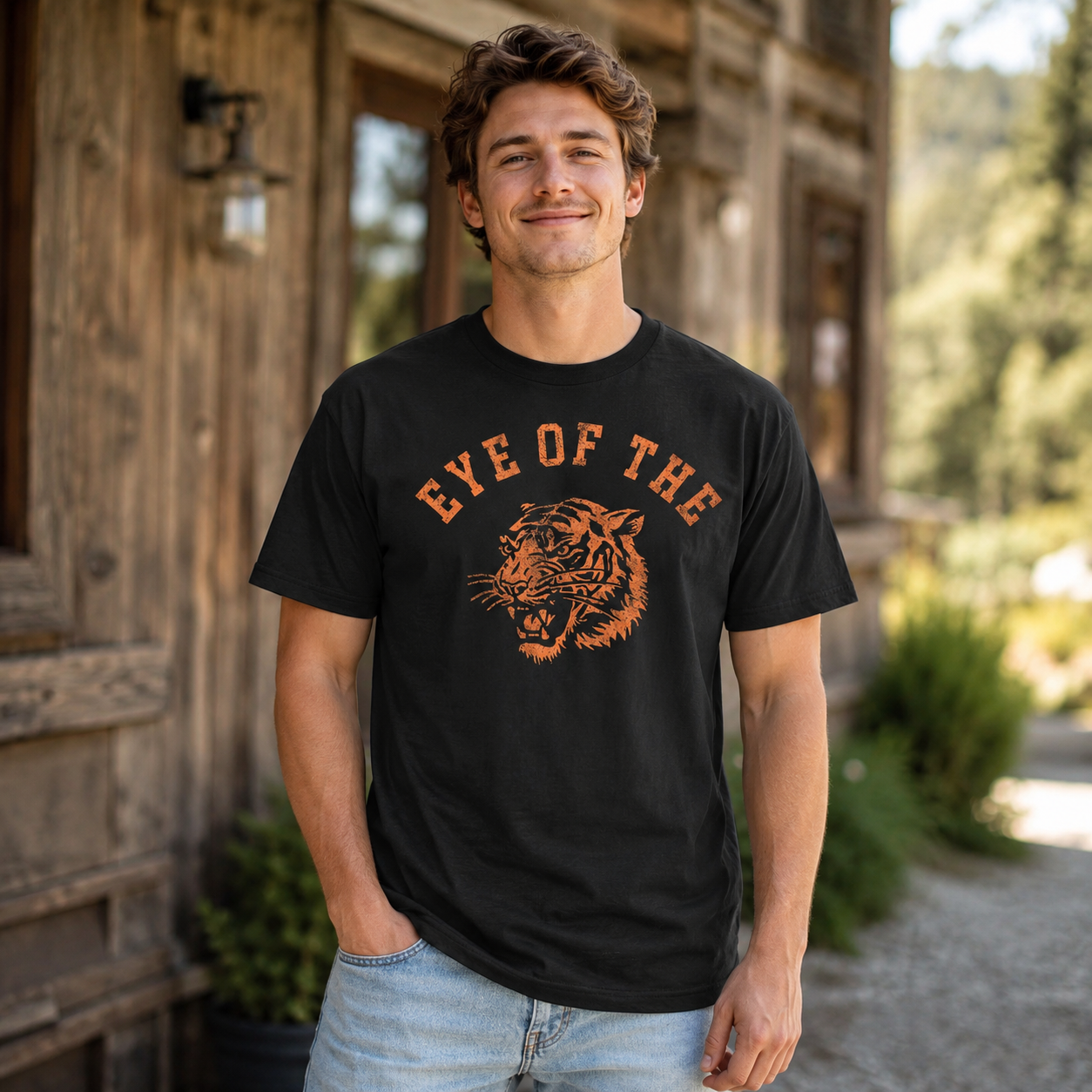 Eye of the Tiger Funny T-Shirt for Men Sarcastic Graphic Novelty Joke Tee