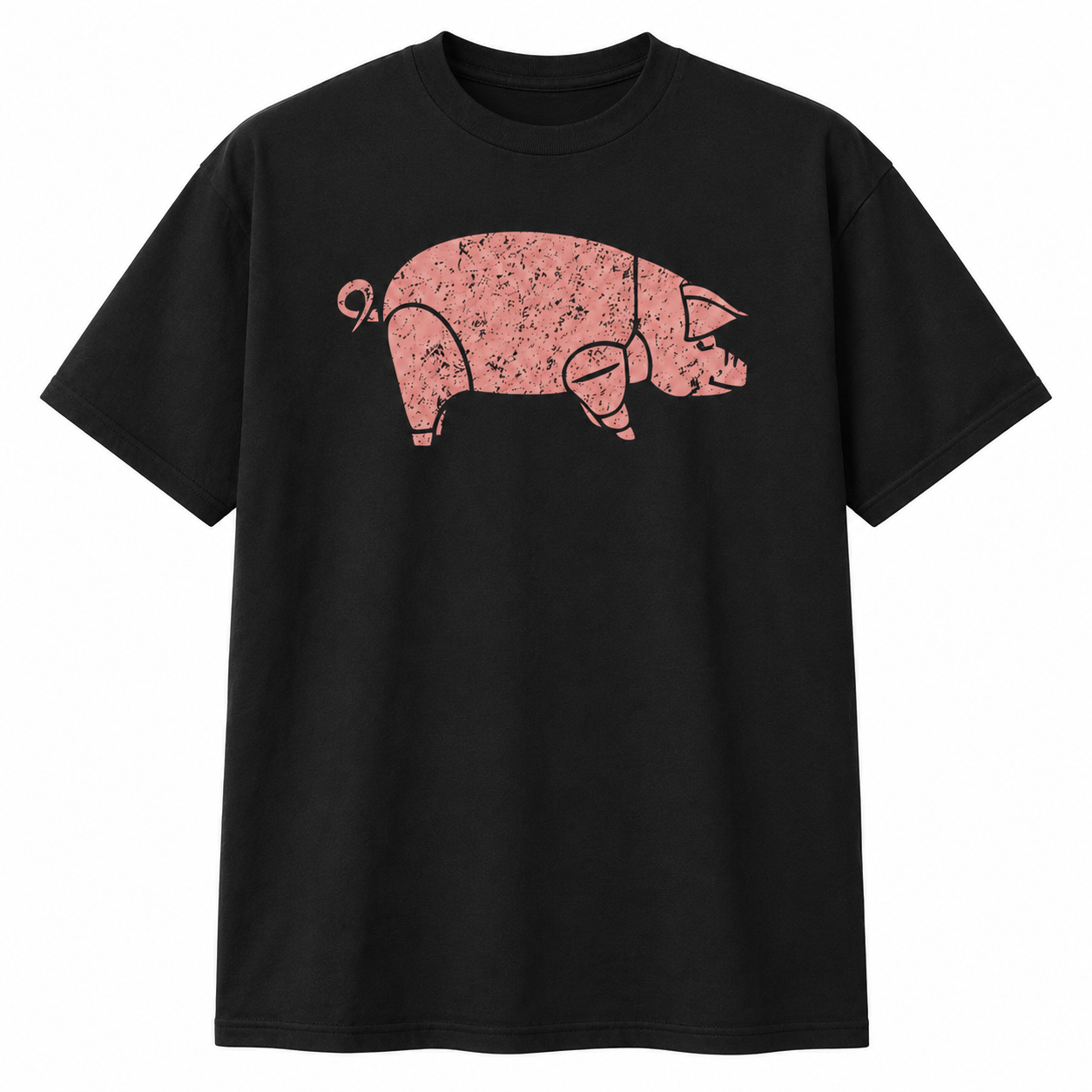 Retro Flying Pig Psychedelic Rock T-Shirt Vintage 70s Graphic Tee Unisex S-2XL