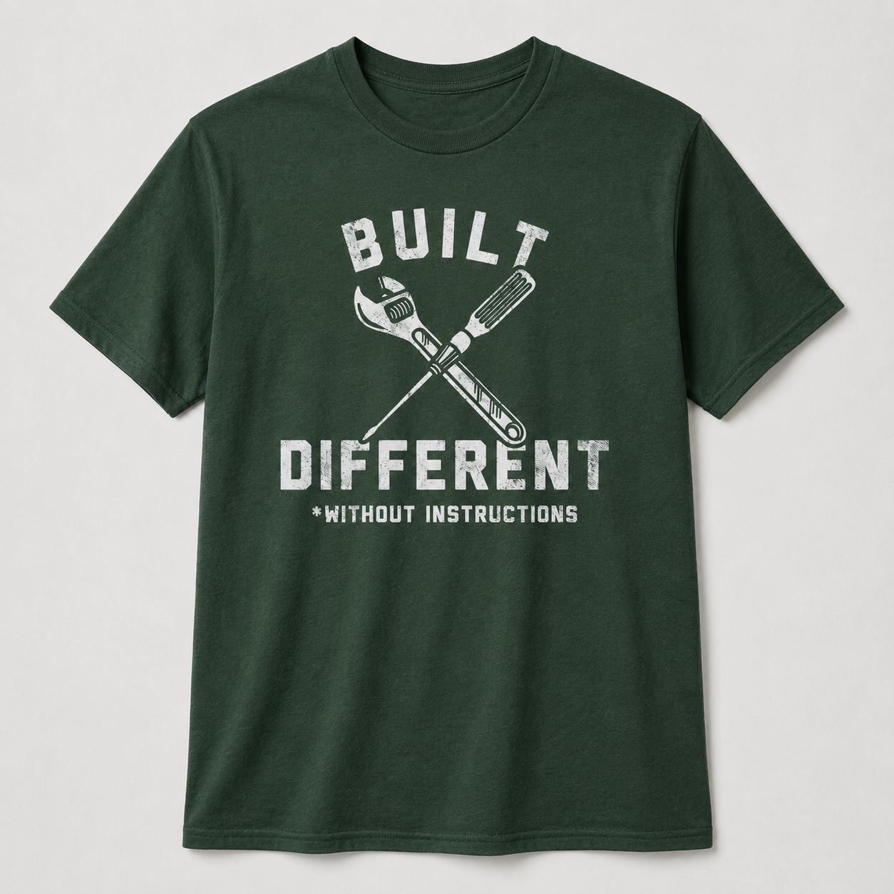 Mens Built Different Without Instructions Funny T-Shirt Sarcastic Novelty Tee