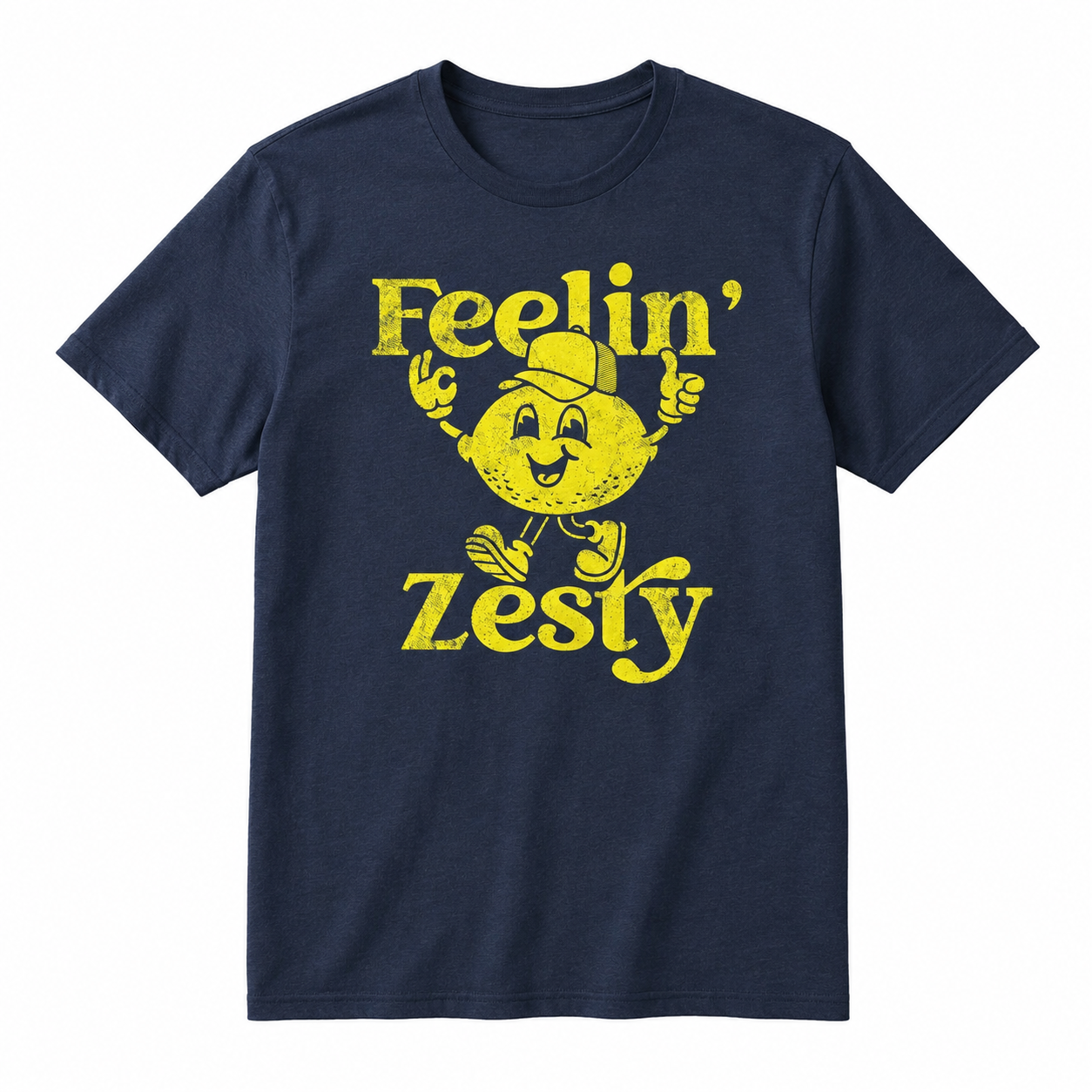 Men's Feelin Zesty Funny T-Shirt Sarcastic Lemon Graphic Novelty Tee S-2XL