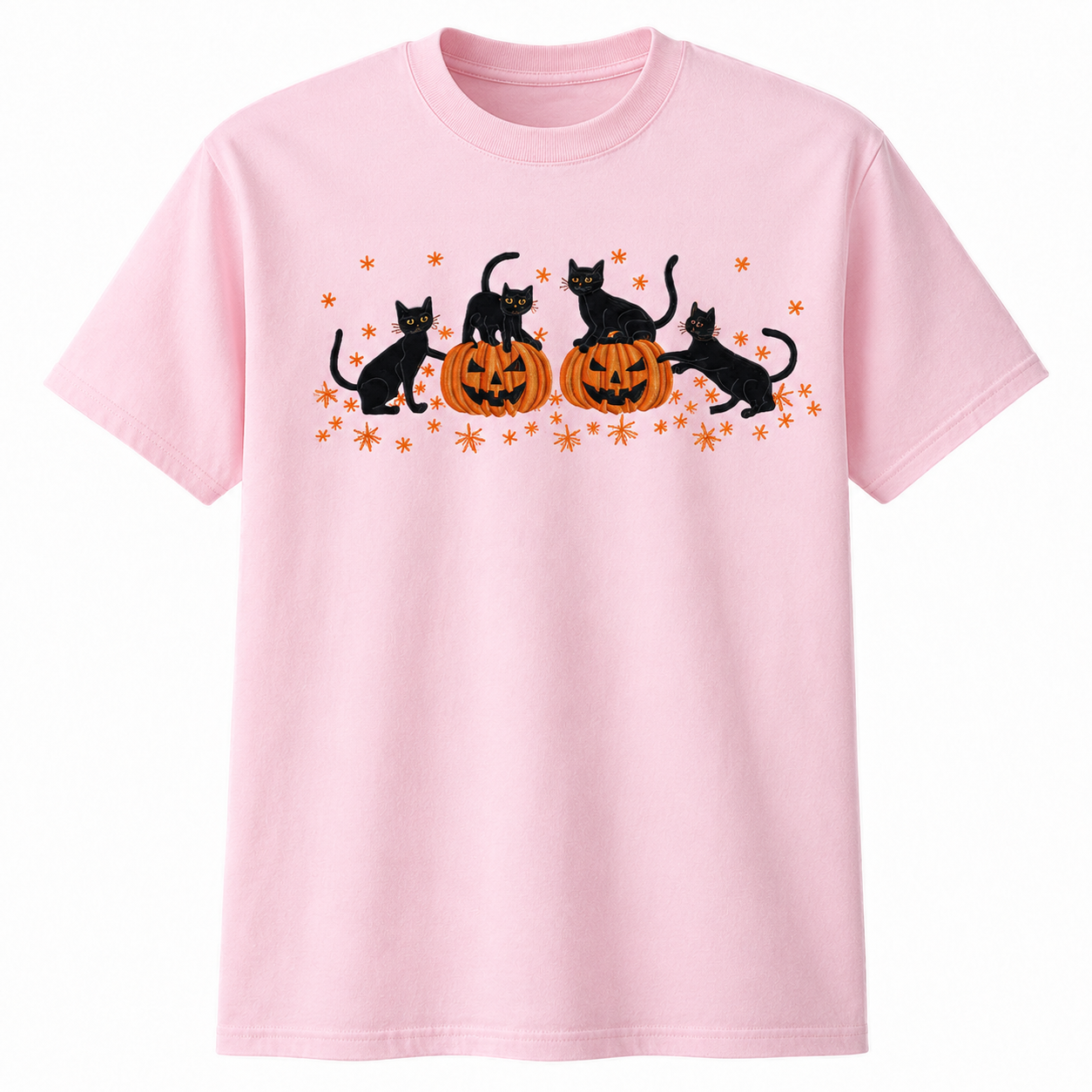 Black Cat Pumpkin Halloween T Shirt Unisex Spooky Fall Graphic Tee Cat Lover