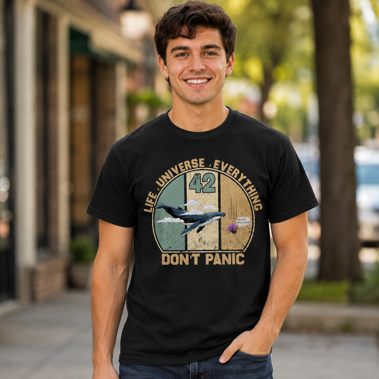 42 Universe Science T-Shirt Funny Space Nerd Graphic Tee Men's S-5XL