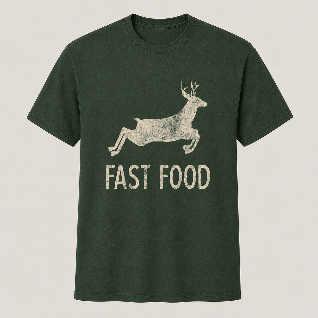 Mens Fast Food Funny T-Shirt Deer Hunting Season Graphic Novelty Tee for Men